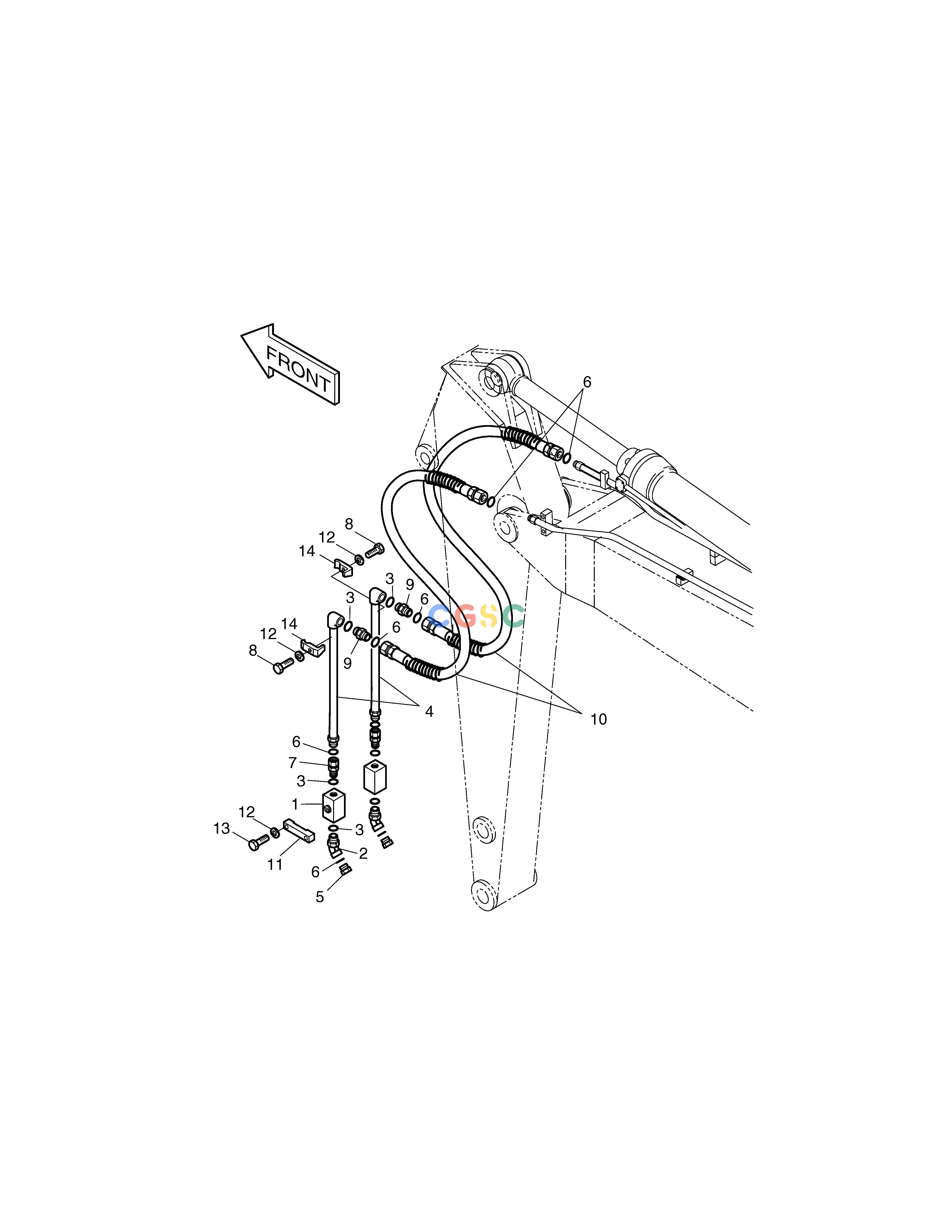 斗山零件查询ARM PIPING-ARM 3.2m(ONE WAY) SOLAR 330LC-V Doosan parts catalog online