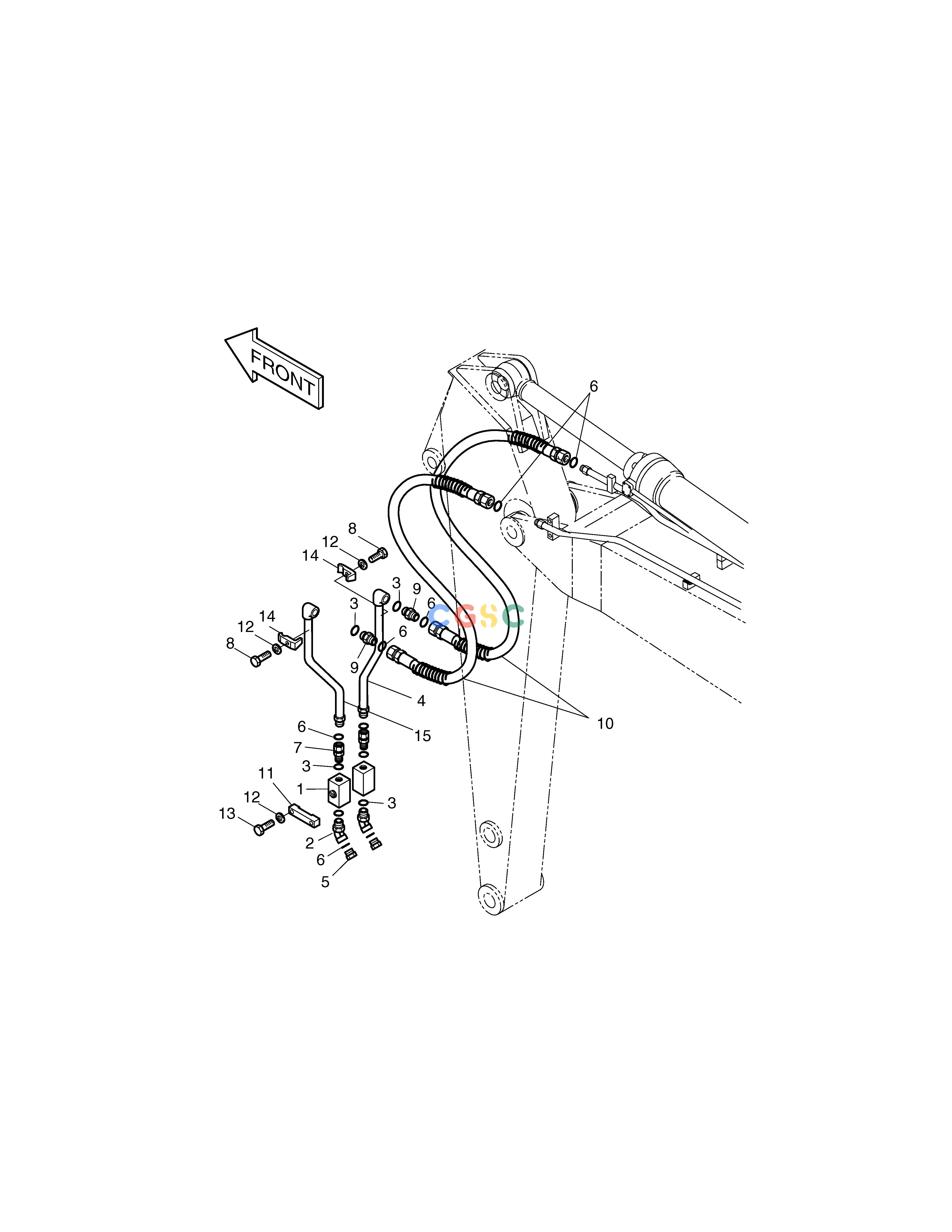 斗山零件查询ARM PIPING-ARM 2.6m(ONE WAY) SOLAR 330LC-V Doosan parts catalog online