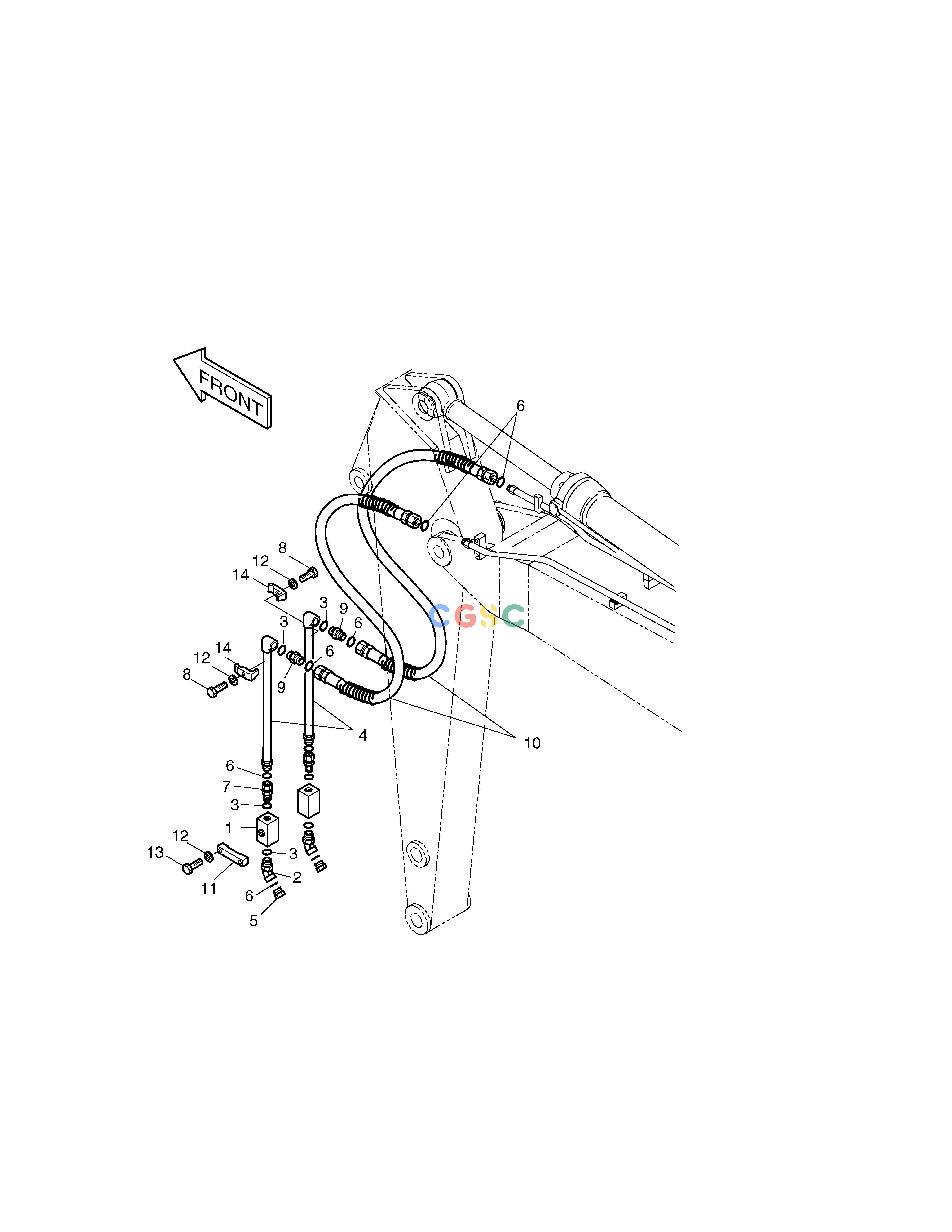 斗山零件查询ARM PIPING-ARM 4.0m(ONE WAY) SOLAR 330LC-V Doosan parts catalog online
