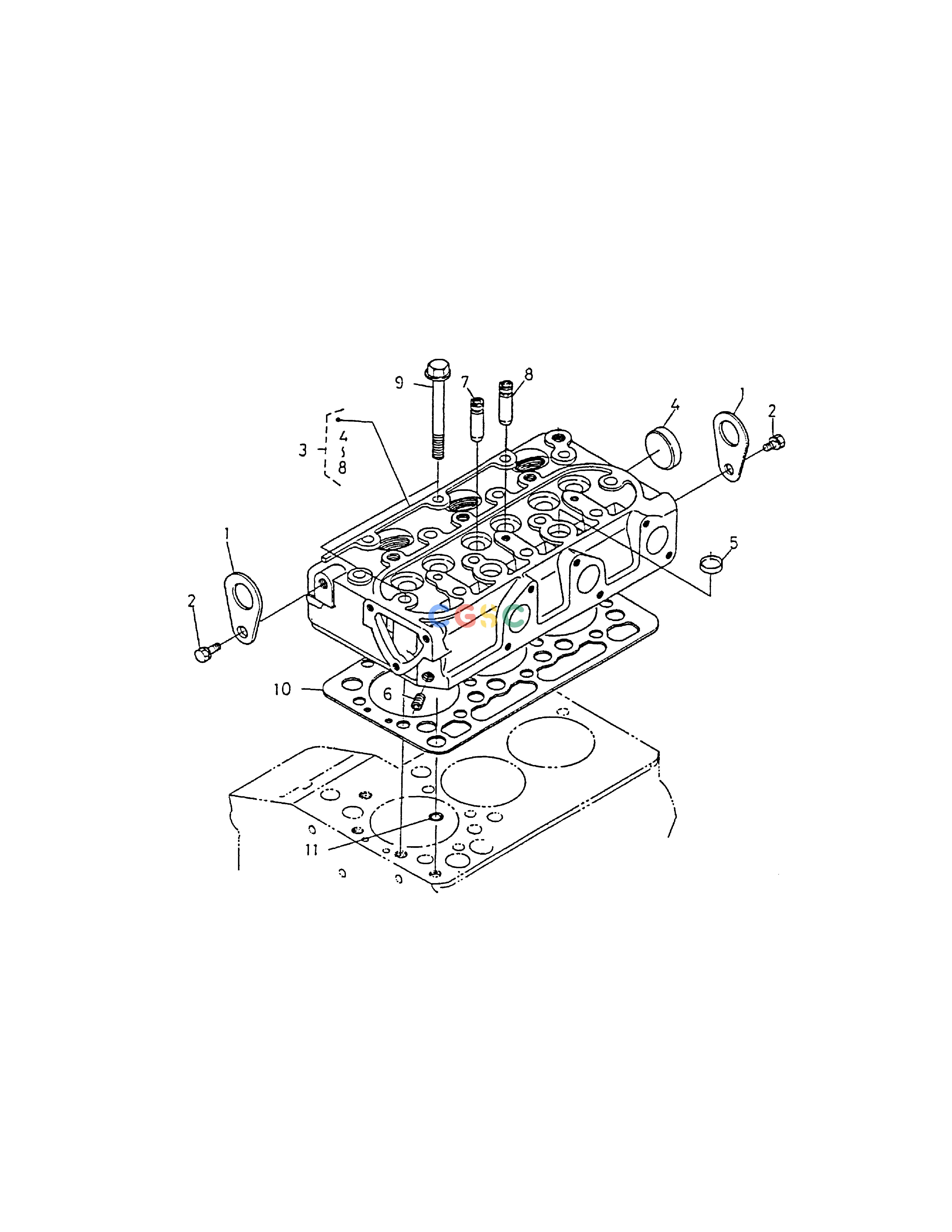 斗山零件查询CYLINDER HEAD SOLAR 015 Doosan parts catalog online