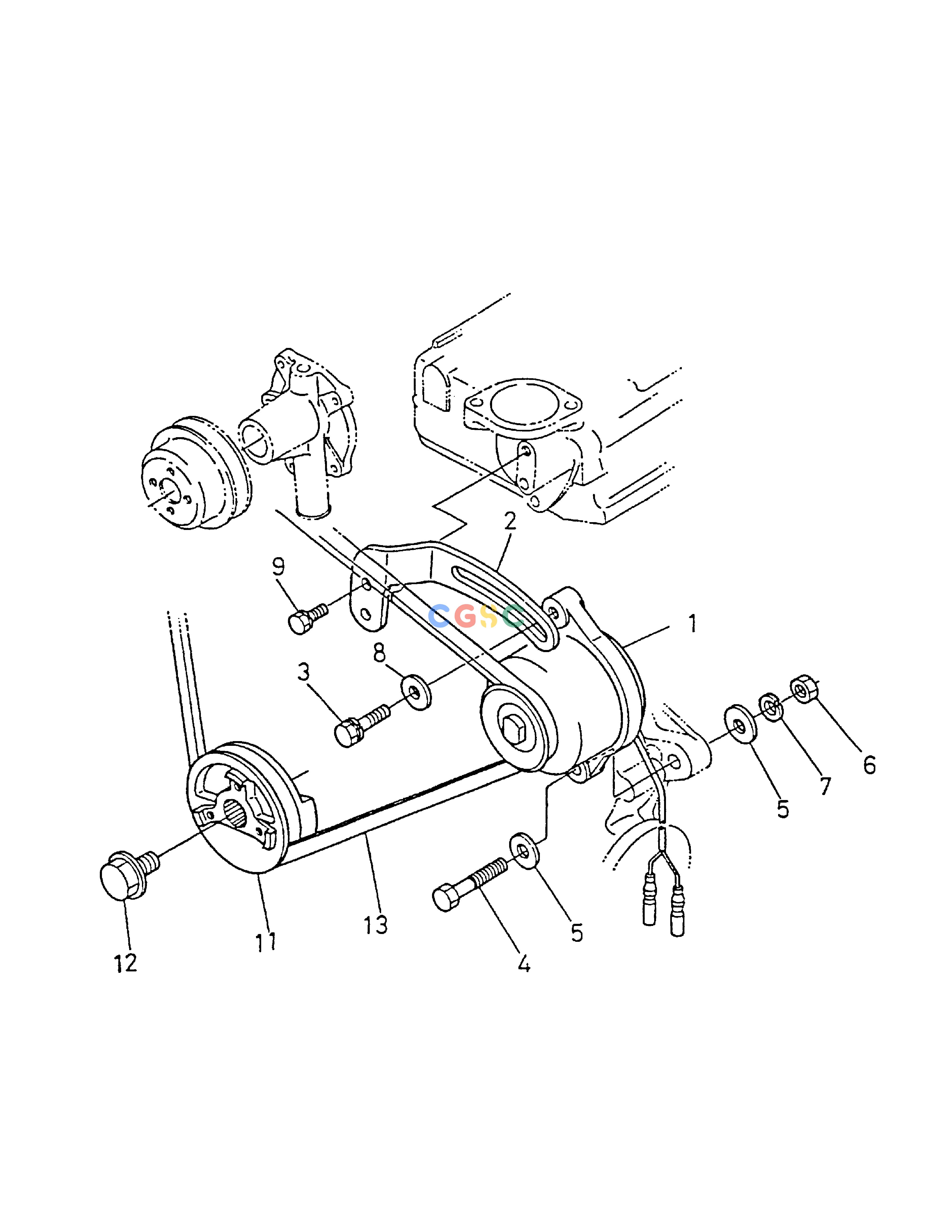 斗山零件查询ALTERNATOR & PULLEY SOLAR 015 Doosan parts catalog online
