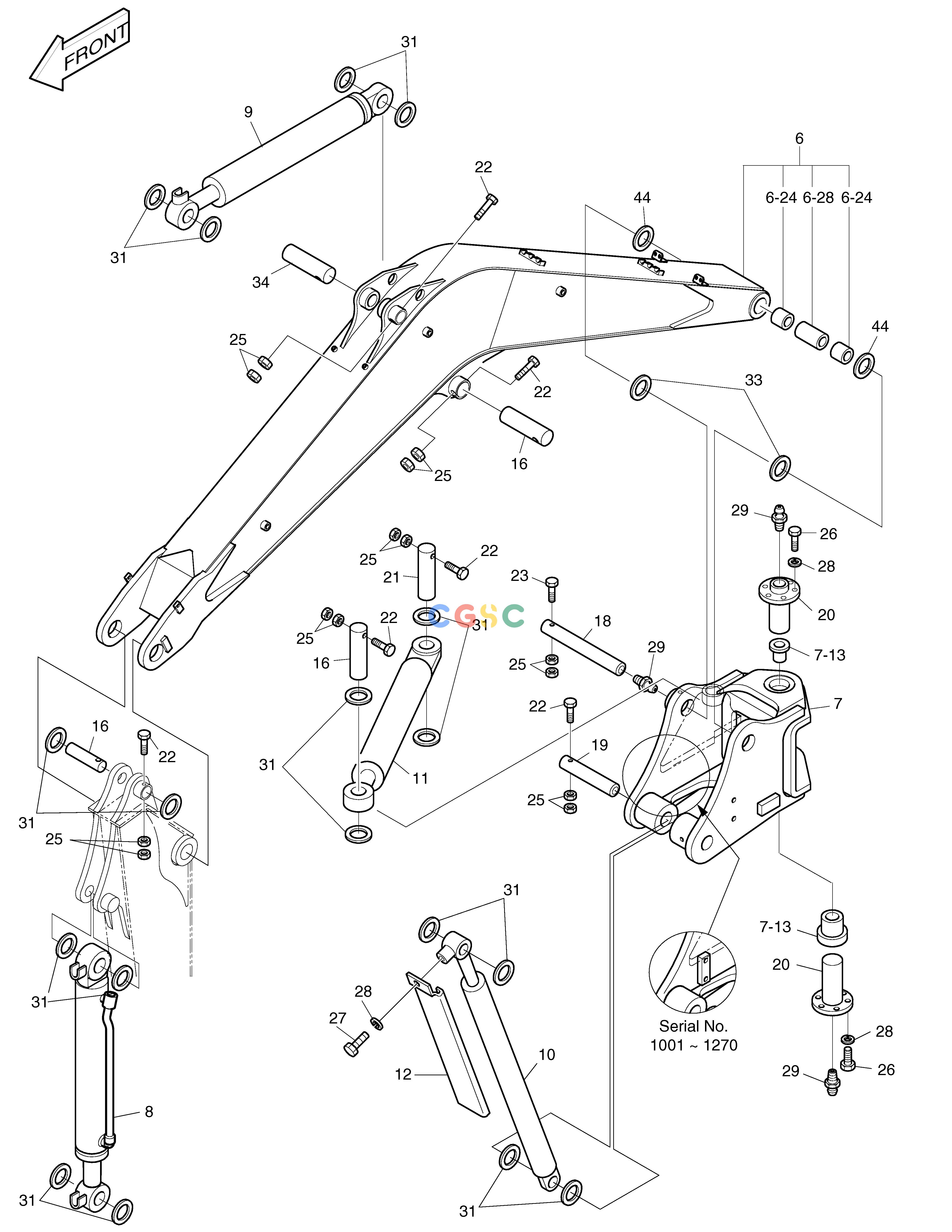 斗山零件查询FRONT(1)-BOOM SOLAR 015 Doosan parts catalog online