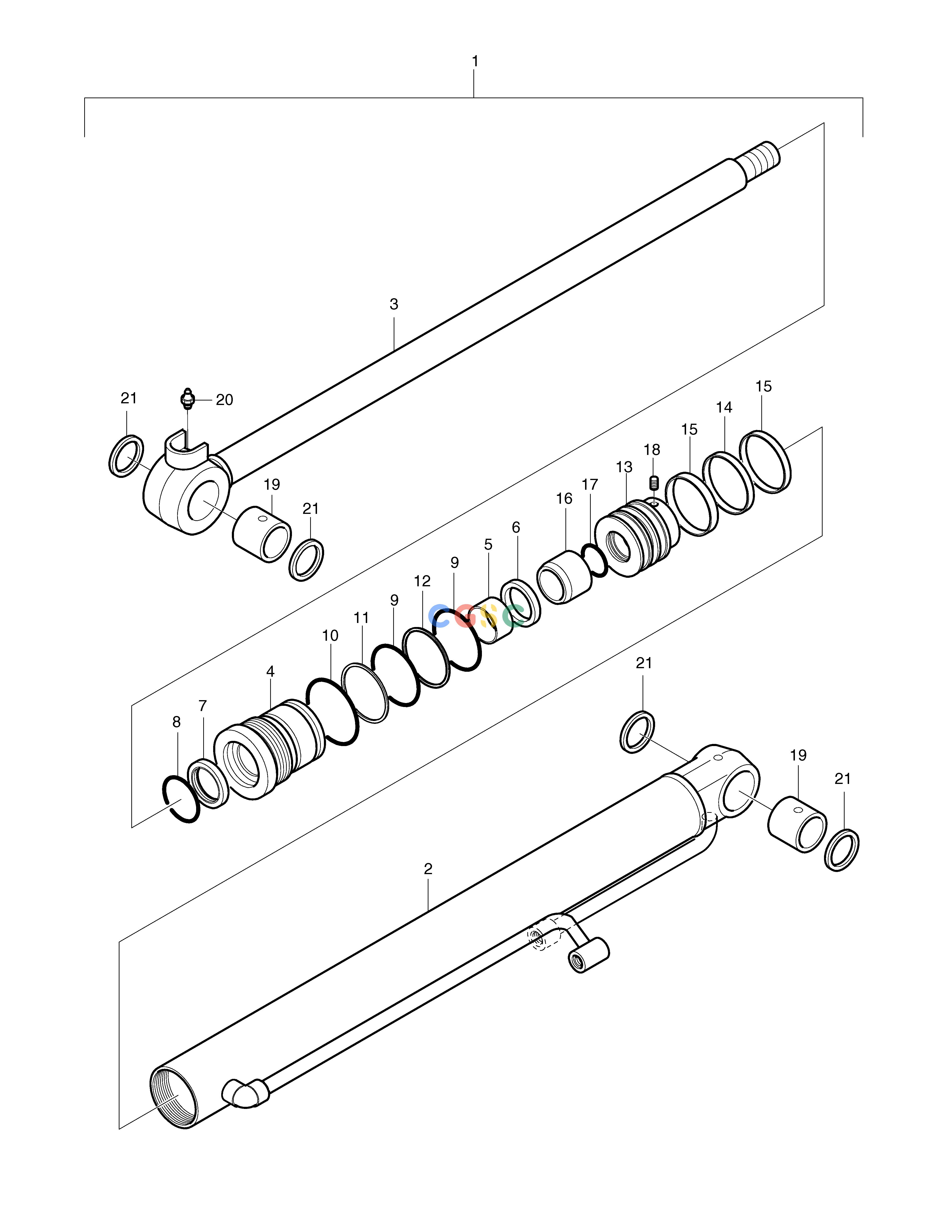 斗山零件查询BOOM SWING CYLINDER SOLAR 015 Doosan parts catalog online
