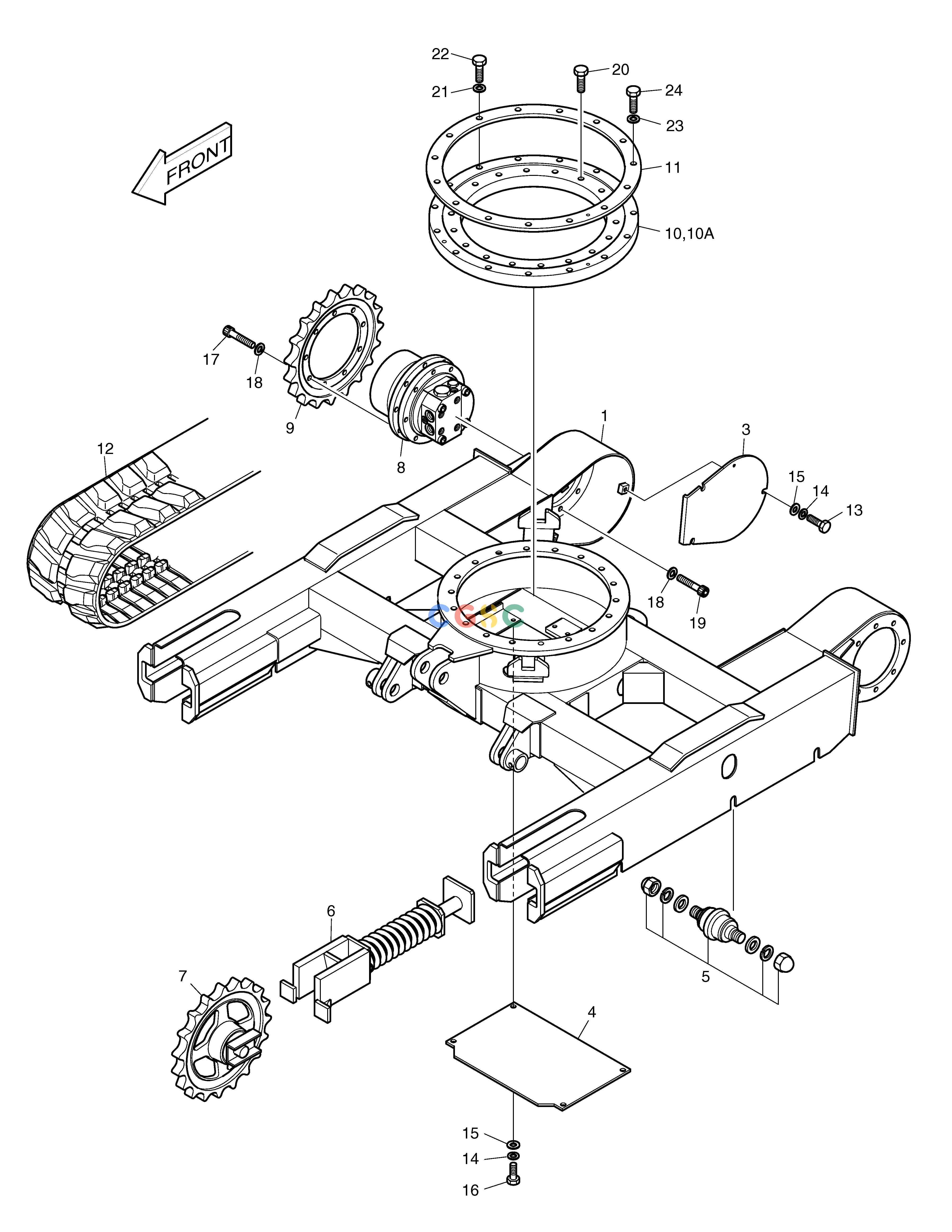 斗山零件查询TRACK FRAME-1000mm SOLAR 015 Doosan parts catalog online