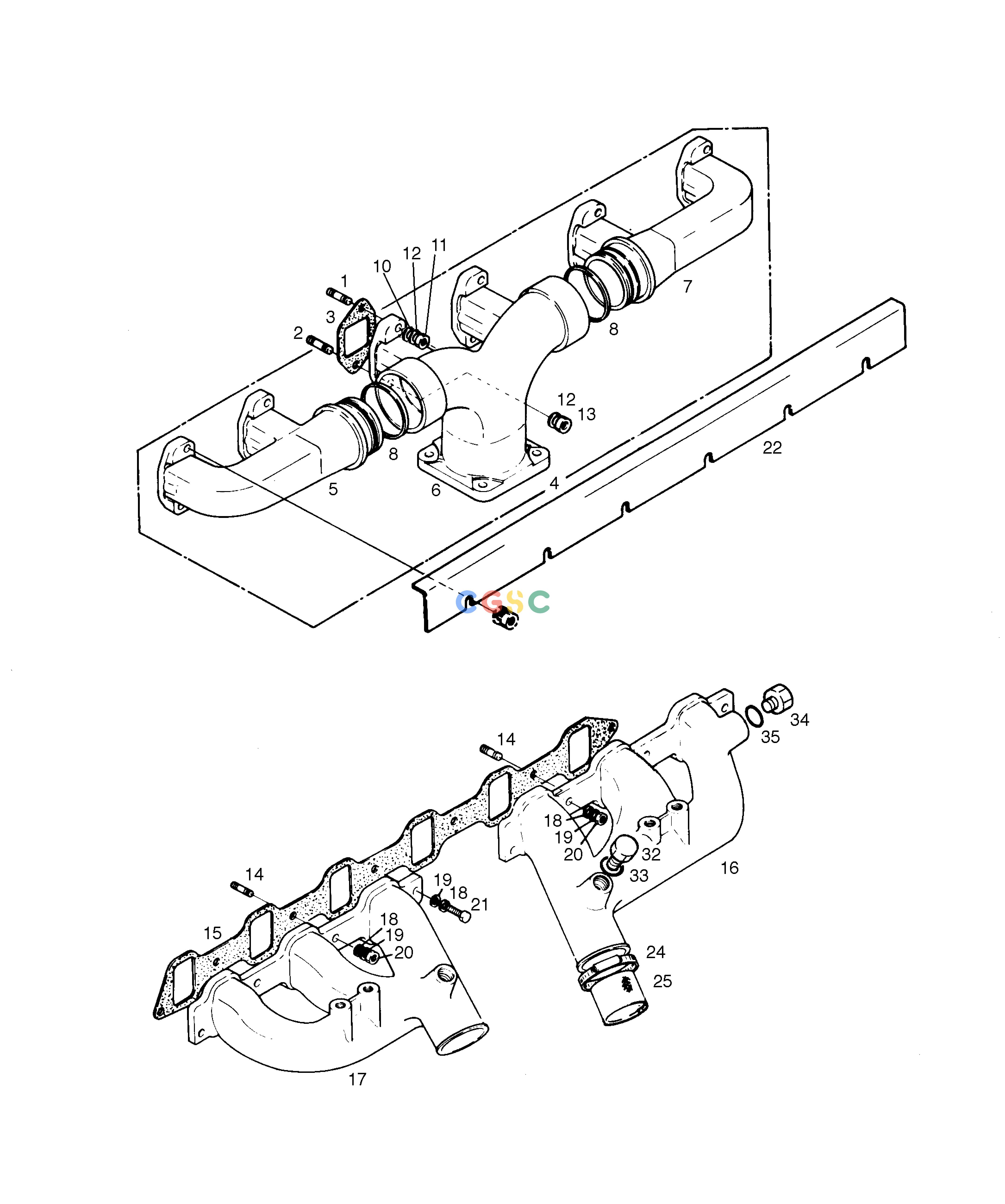 斗山零件查询INTAKE.EXHAUST MANIFOLD MEGA 300 Doosan parts catalog online