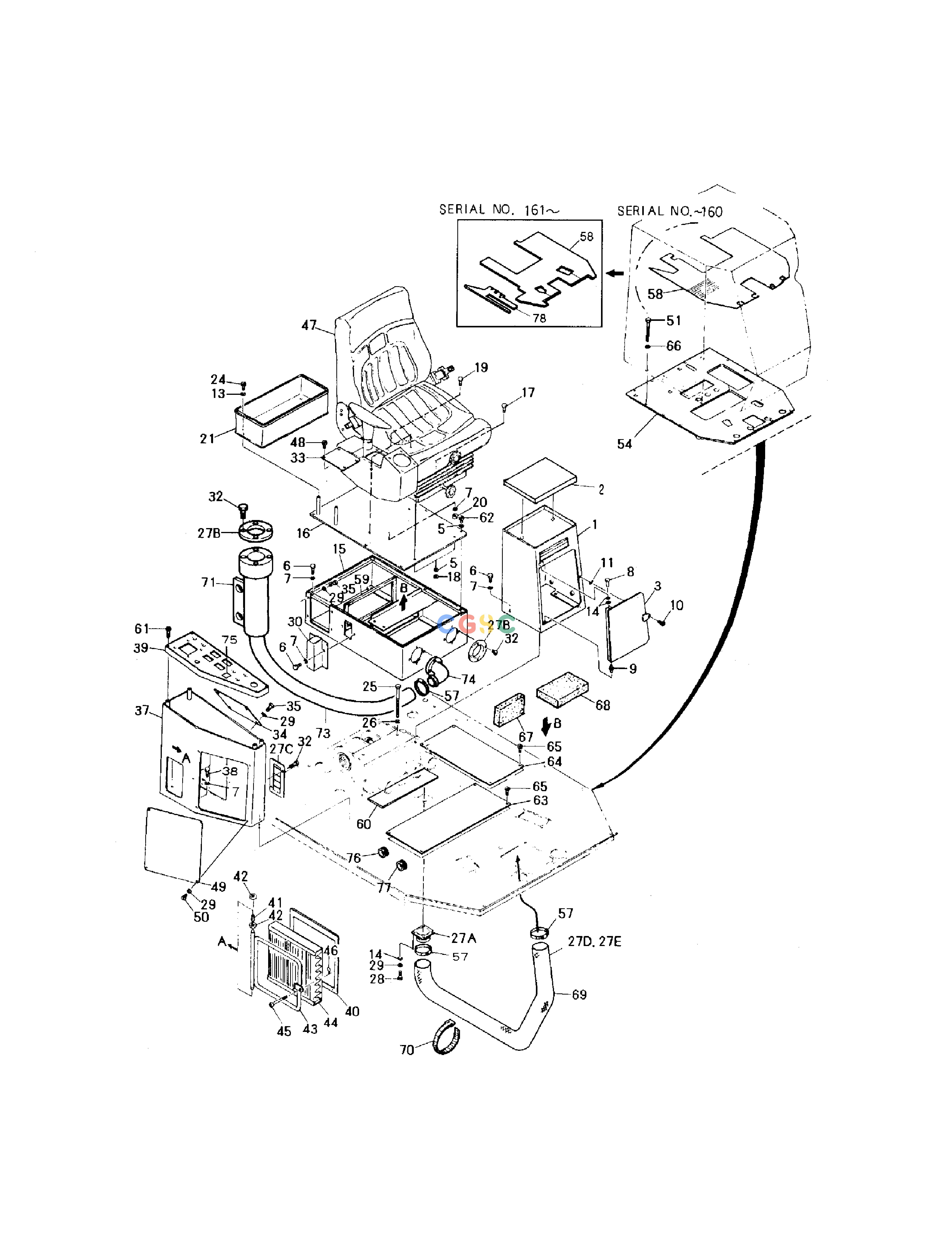 斗山零件查询SEAT AND FLOOR PLATE MEGA 300 Doosan parts catalog online