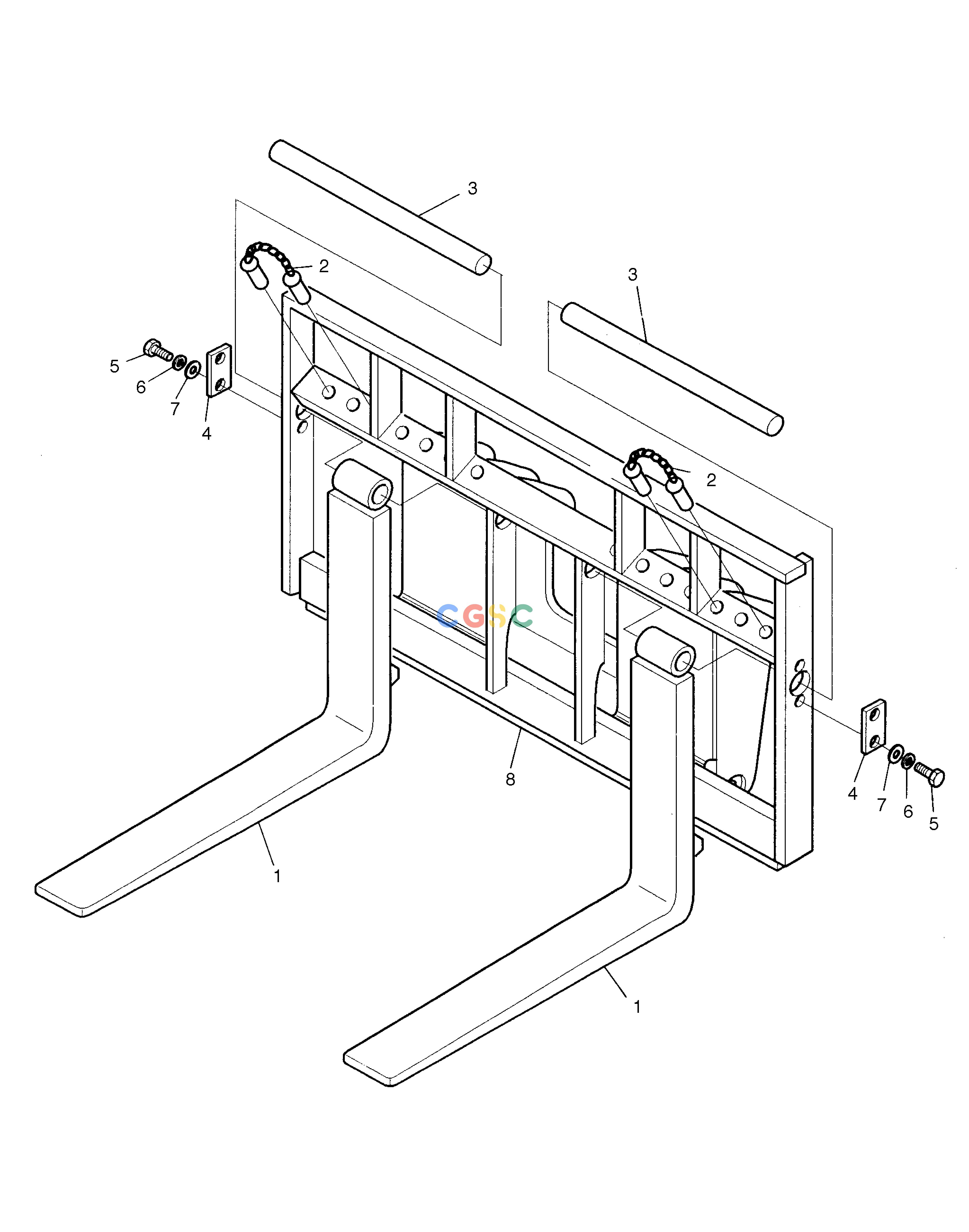 斗山零件查询PALLET FORK MEGA 300 Doosan parts catalog online