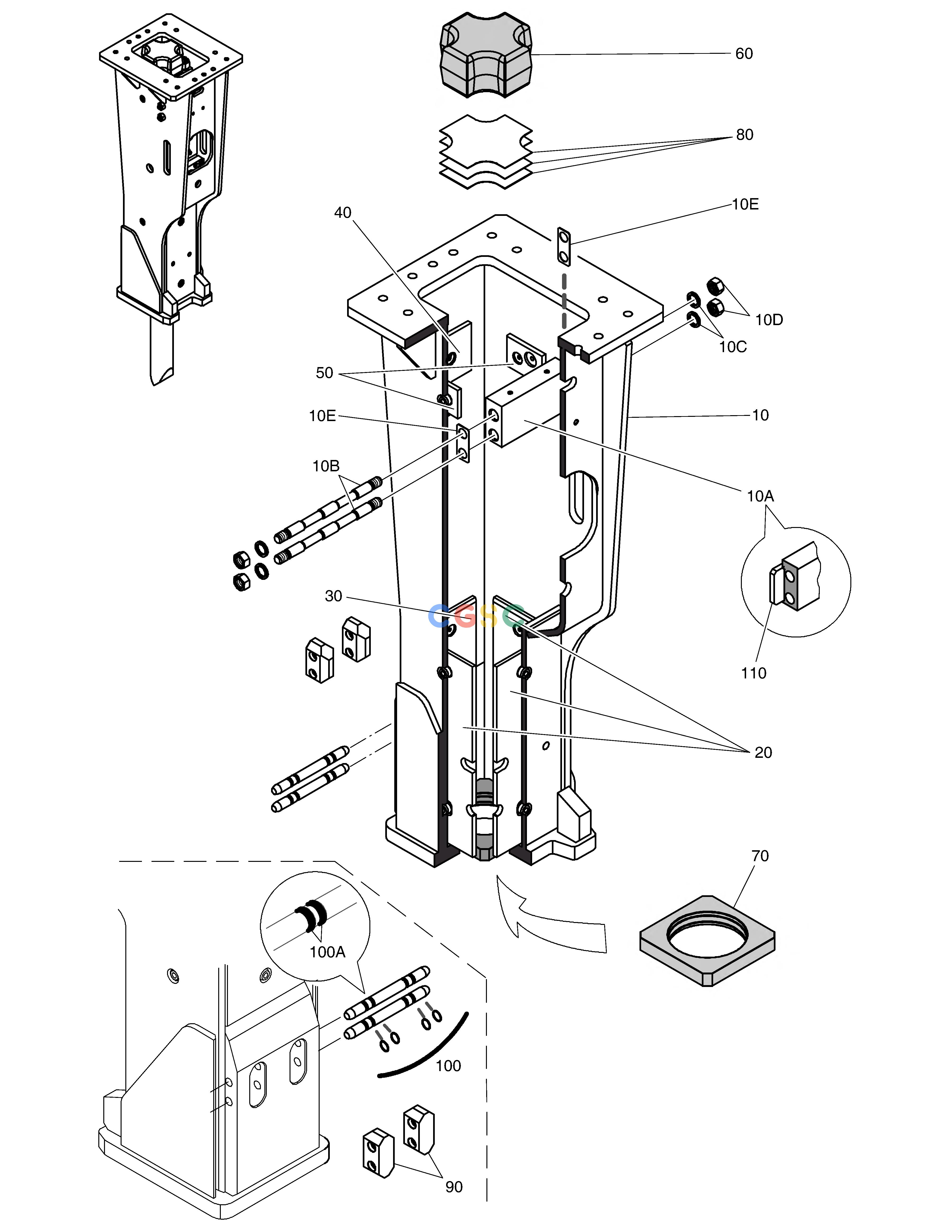 斗山零件查询HOUSING DXB260H Doosan parts catalog online