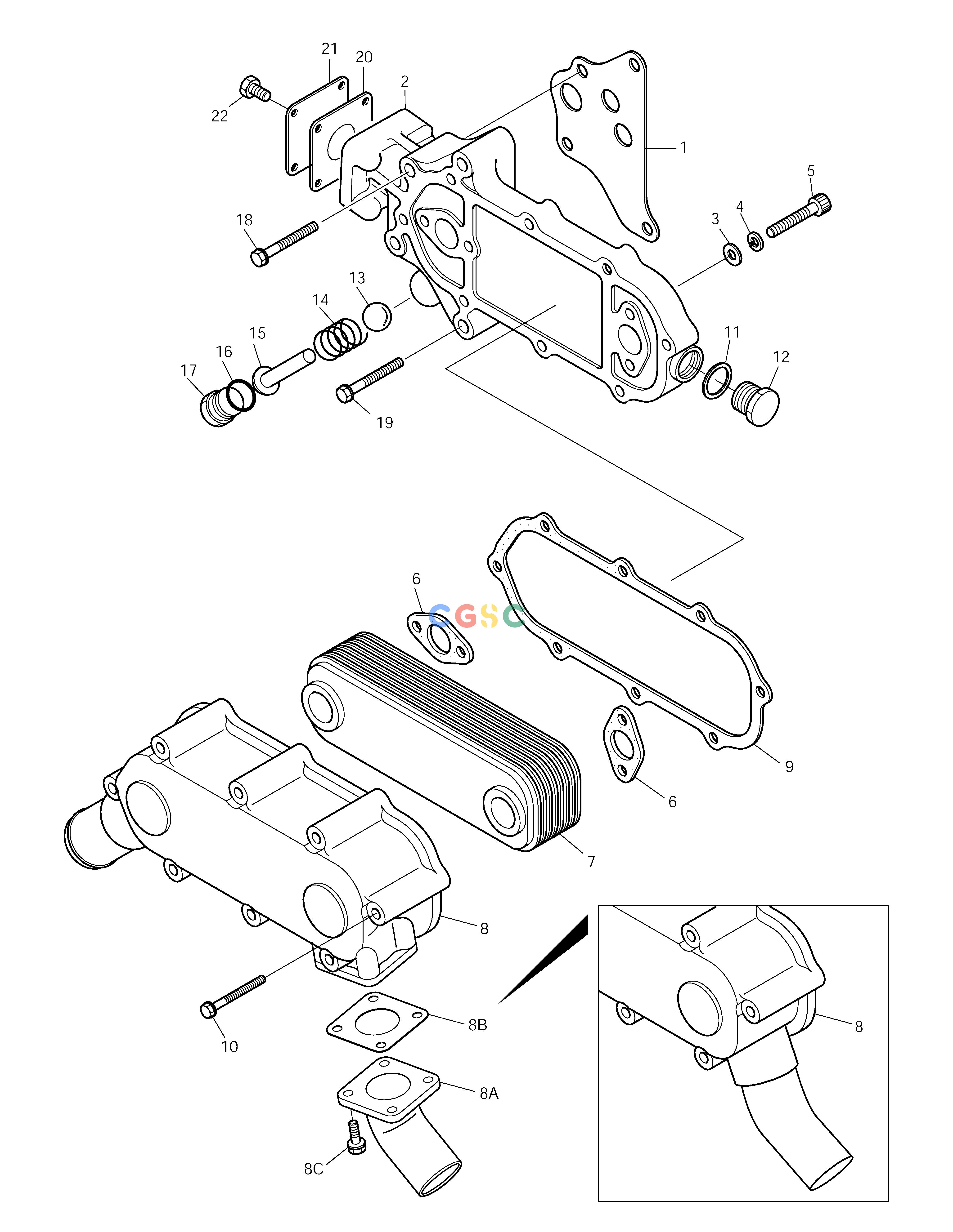 斗山零件查询OIL COOLER SOLAR 250LC-V Doosan parts catalog online