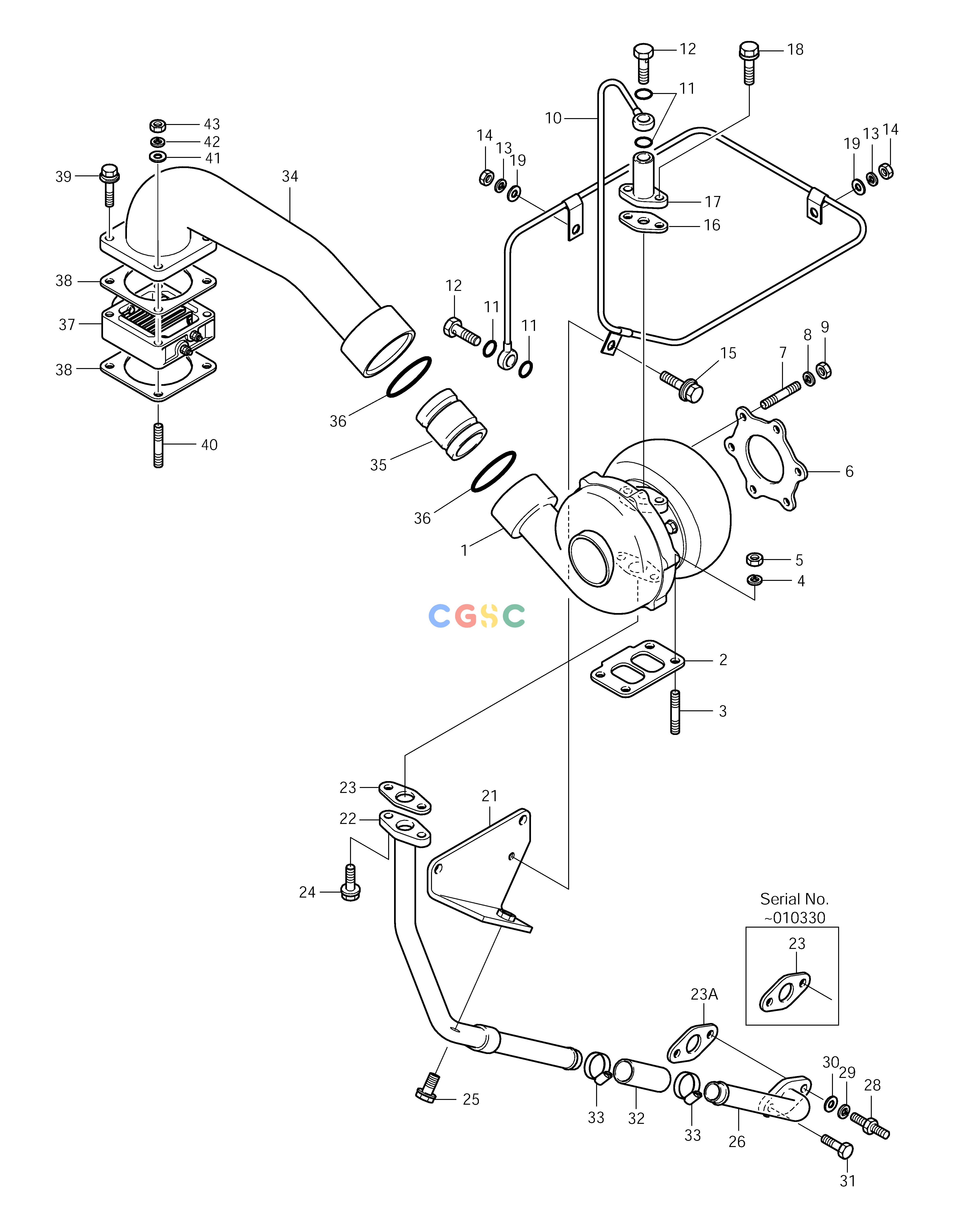 斗山零件查询TURBO CHARGER & OIL PIPE SOLAR 250LC-V Doosan parts catalog online
