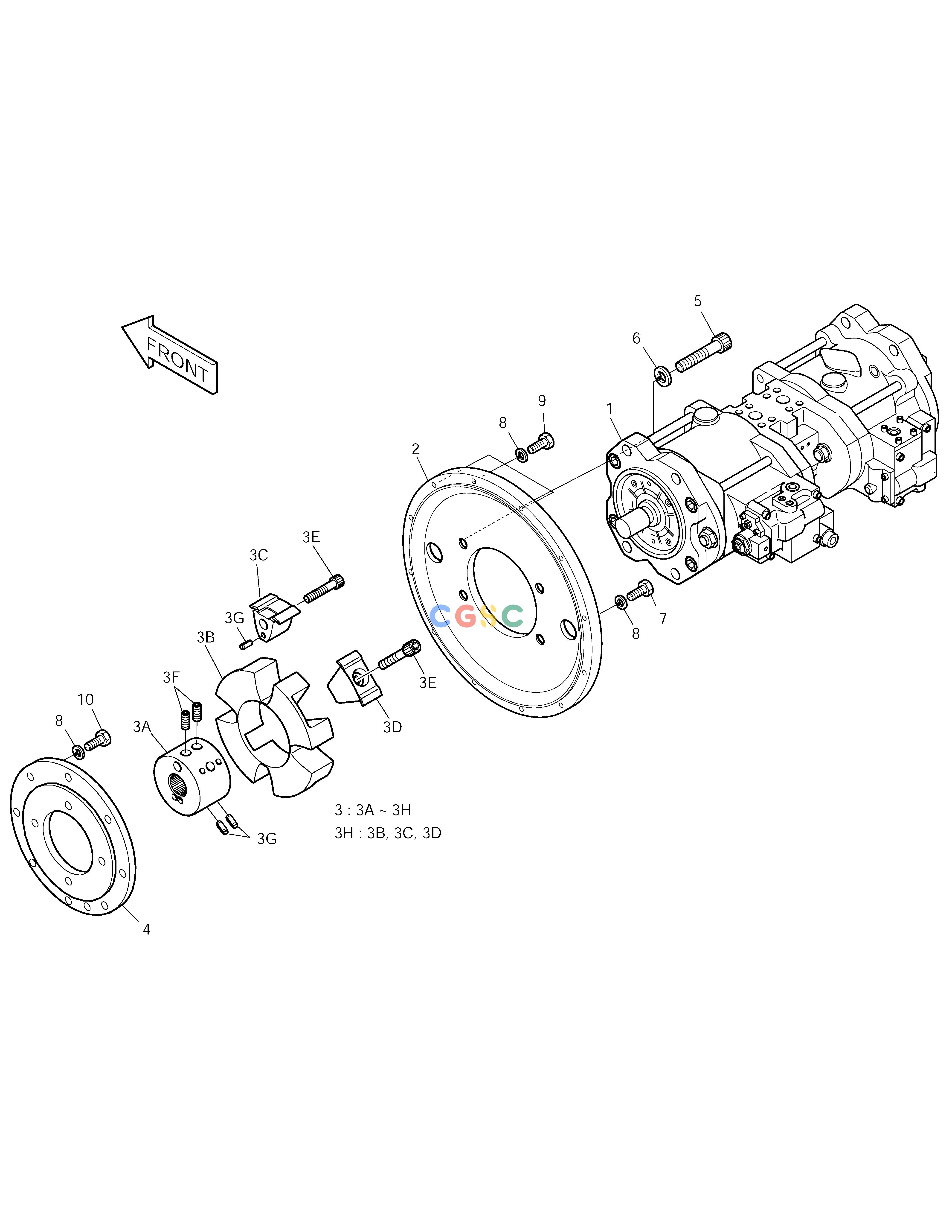 斗山零件查询PUMP INSTALLATION SOLAR 250LC-V Doosan parts catalog online