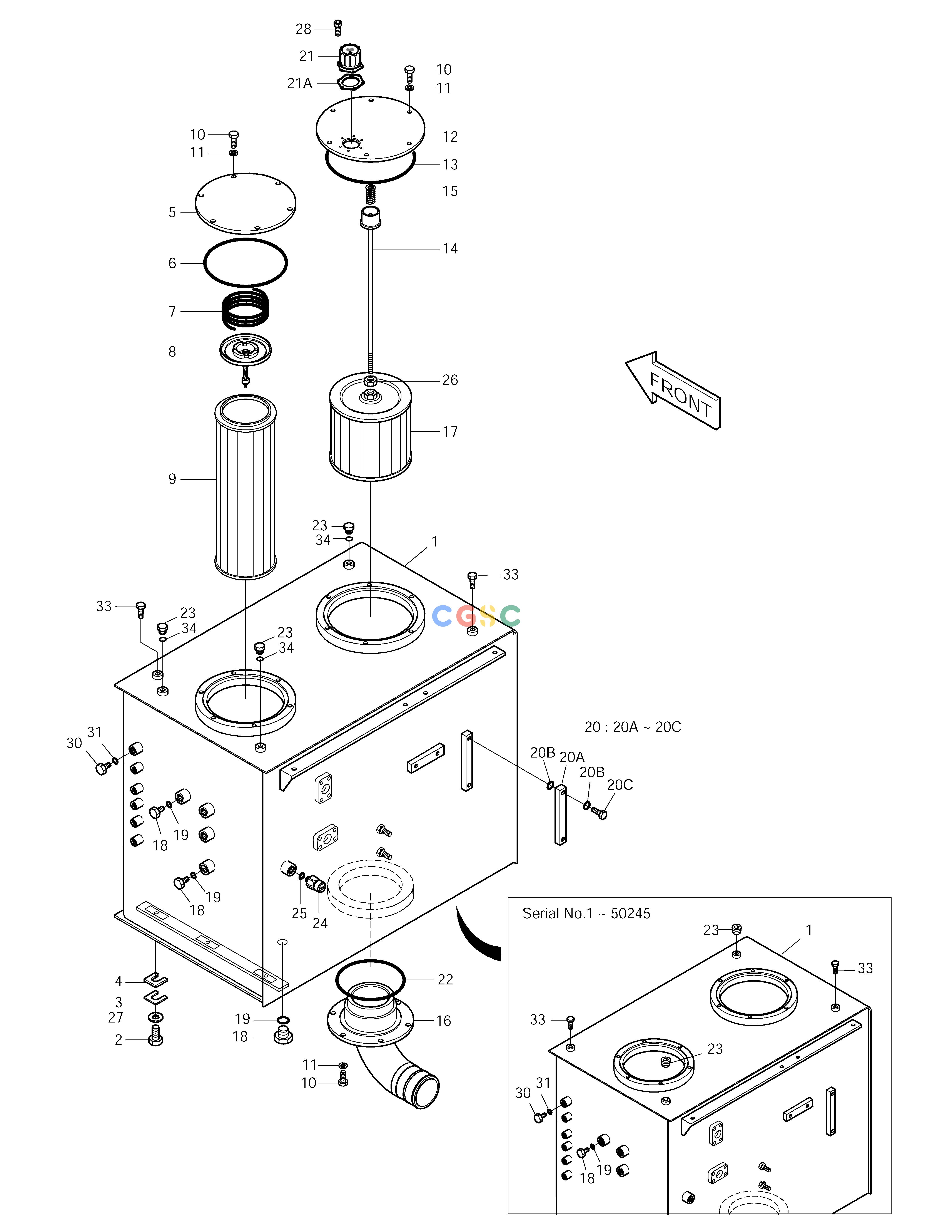 斗山零件查询OIL TANK SOLAR 250LC-V Doosan parts catalog online