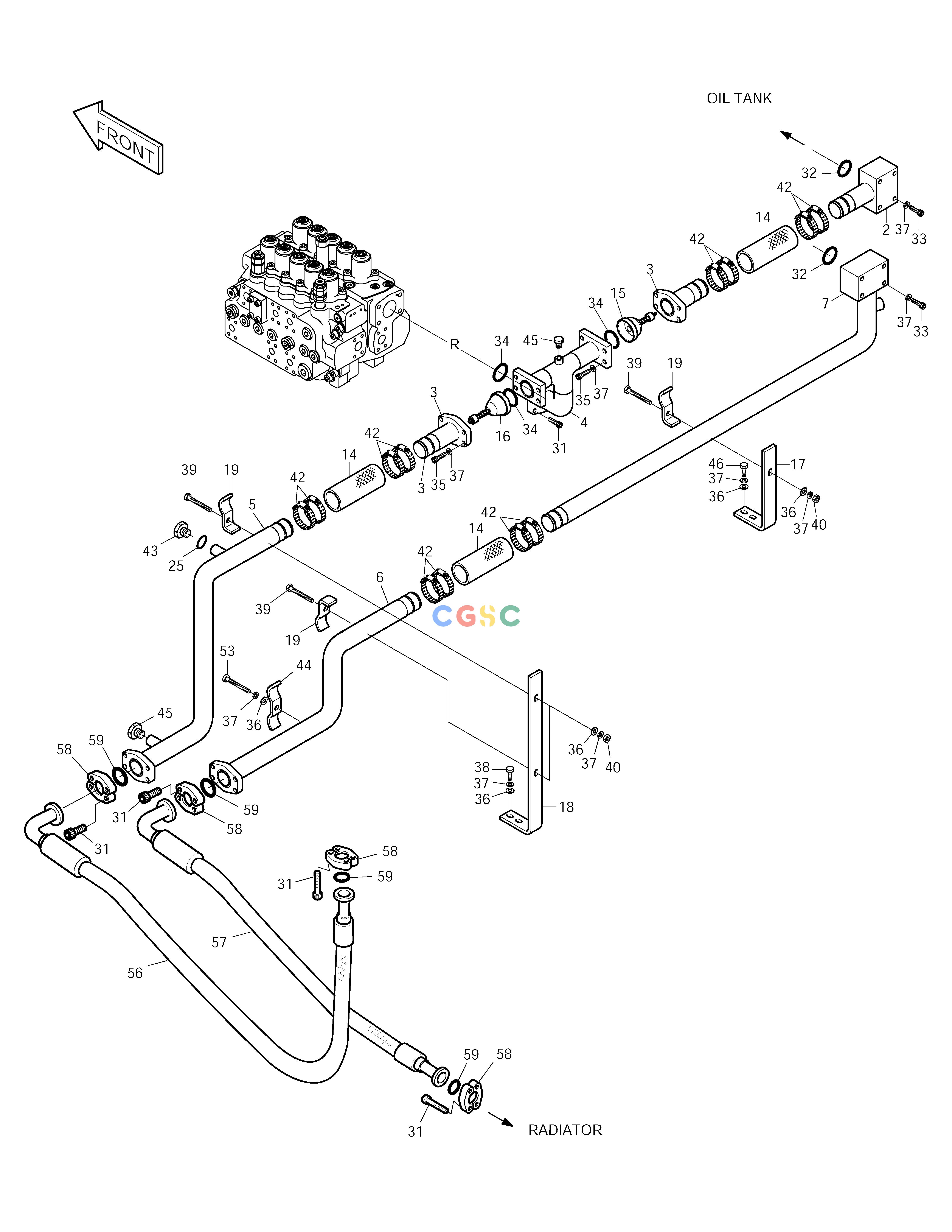 斗山零件查询OIL COOLER PIPING(1) SOLAR 250LC-V Doosan parts catalog online