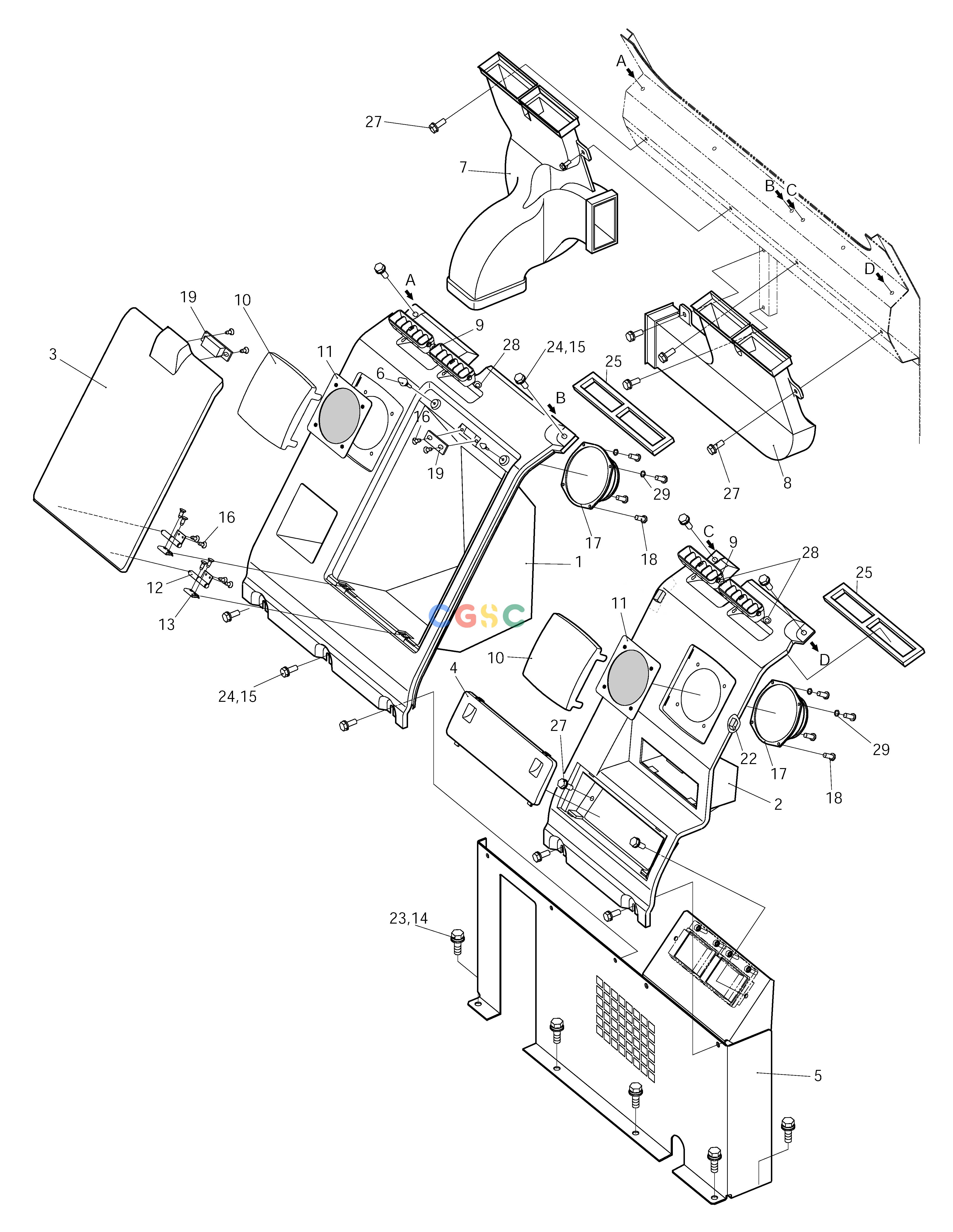 斗山零件查询HEATER COVER ASS'Y SOLAR 250LC-V Doosan parts catalog online