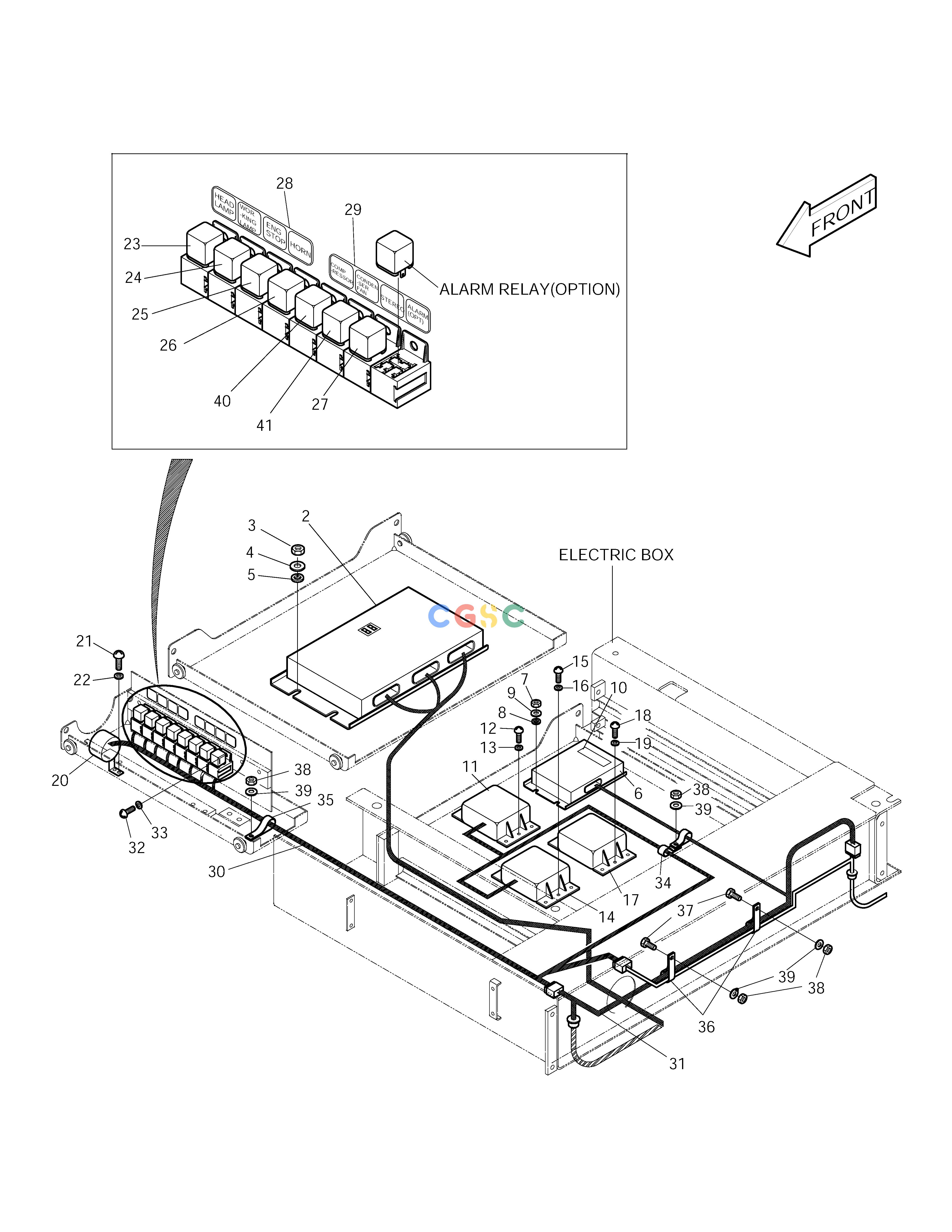 斗山零件查询ELECTRIC BOX ASS'Y(2)-ELECTRIC PARTS SOLAR 250LC-V Doosan parts catalog online