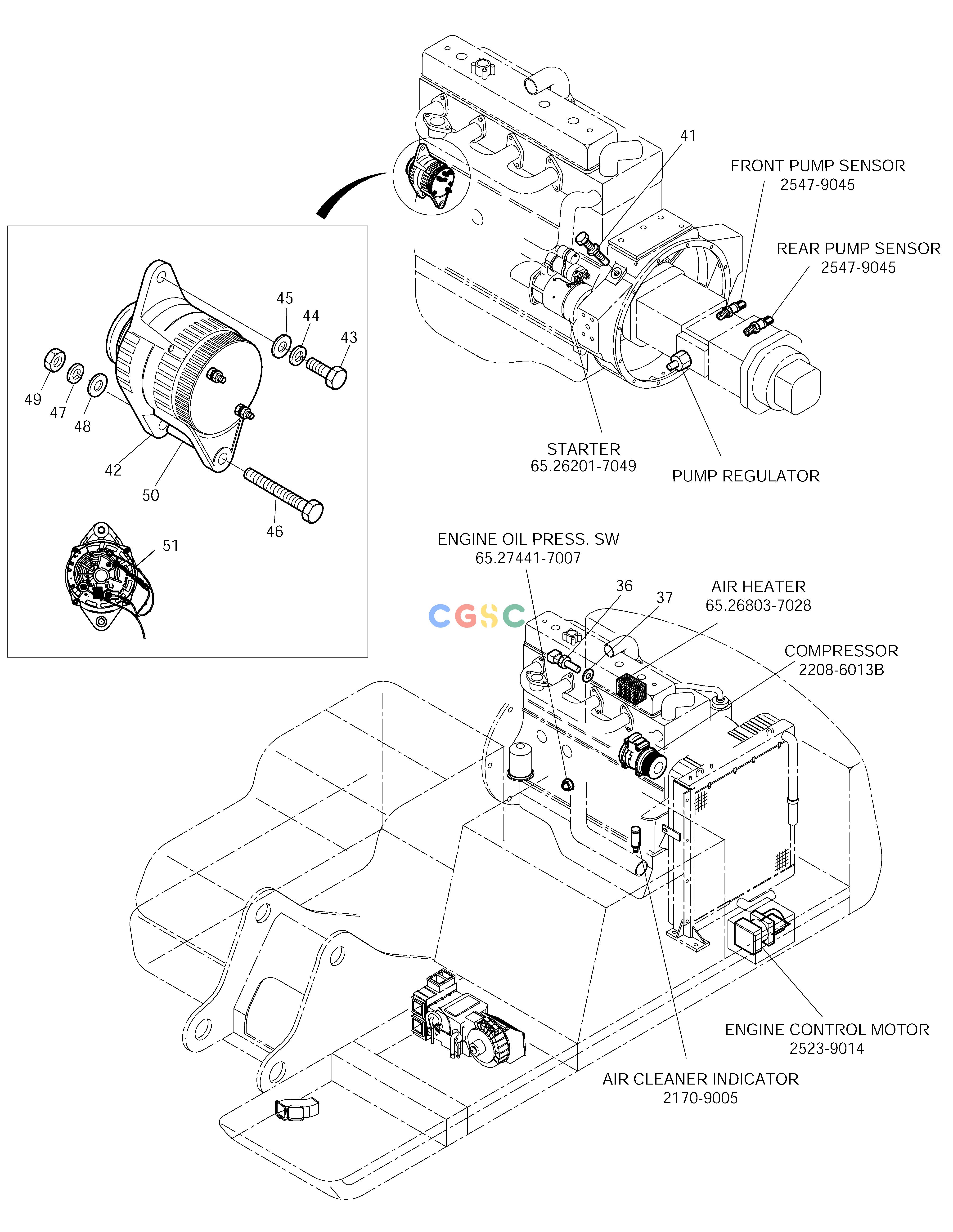 斗山零件查询ELECTRIC PARTS(5)-ENGINE SOLAR 250LC-V Doosan parts catalog online