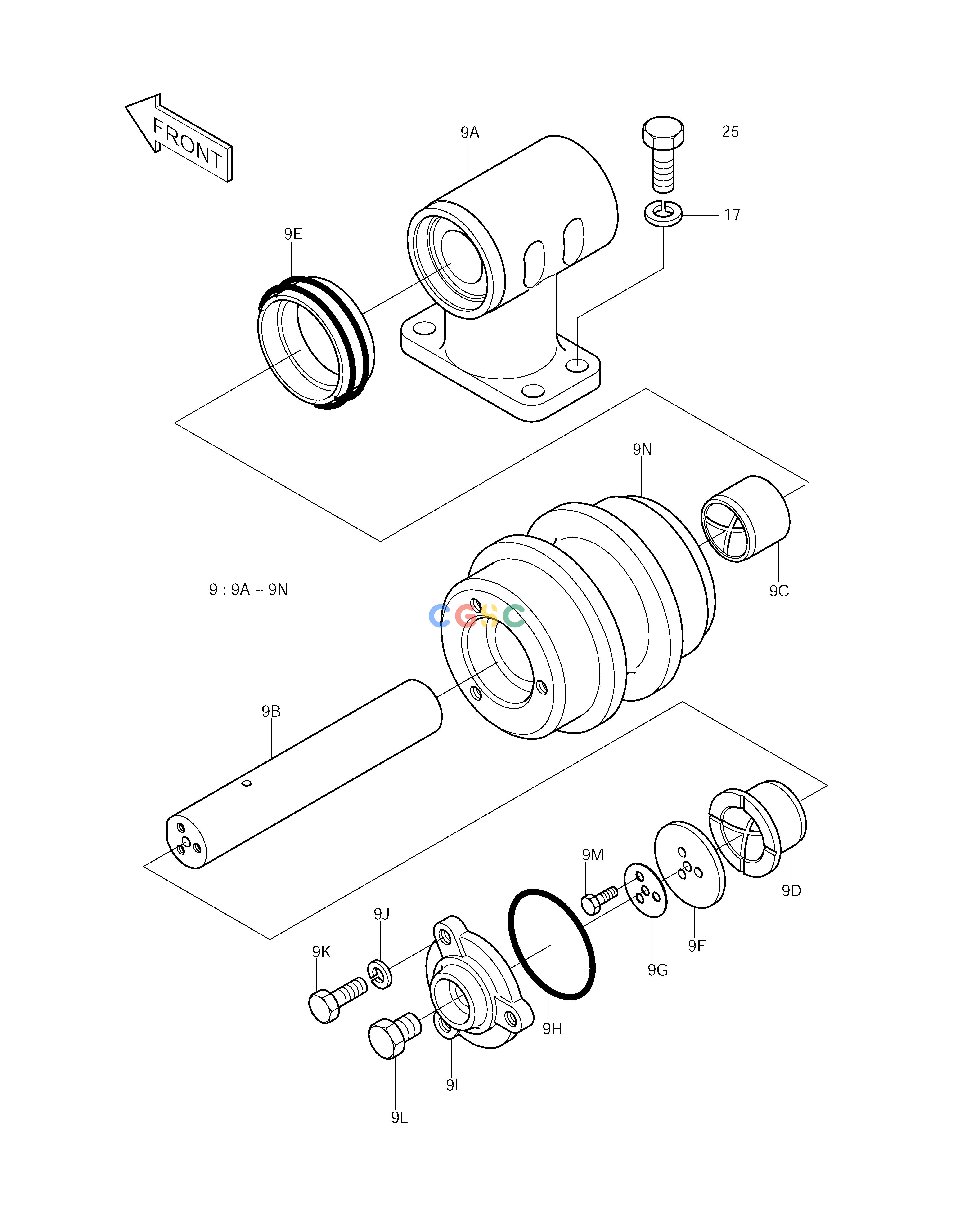 斗山零件查询UPPER ROLLER SOLAR 250LC-V Doosan parts catalog online