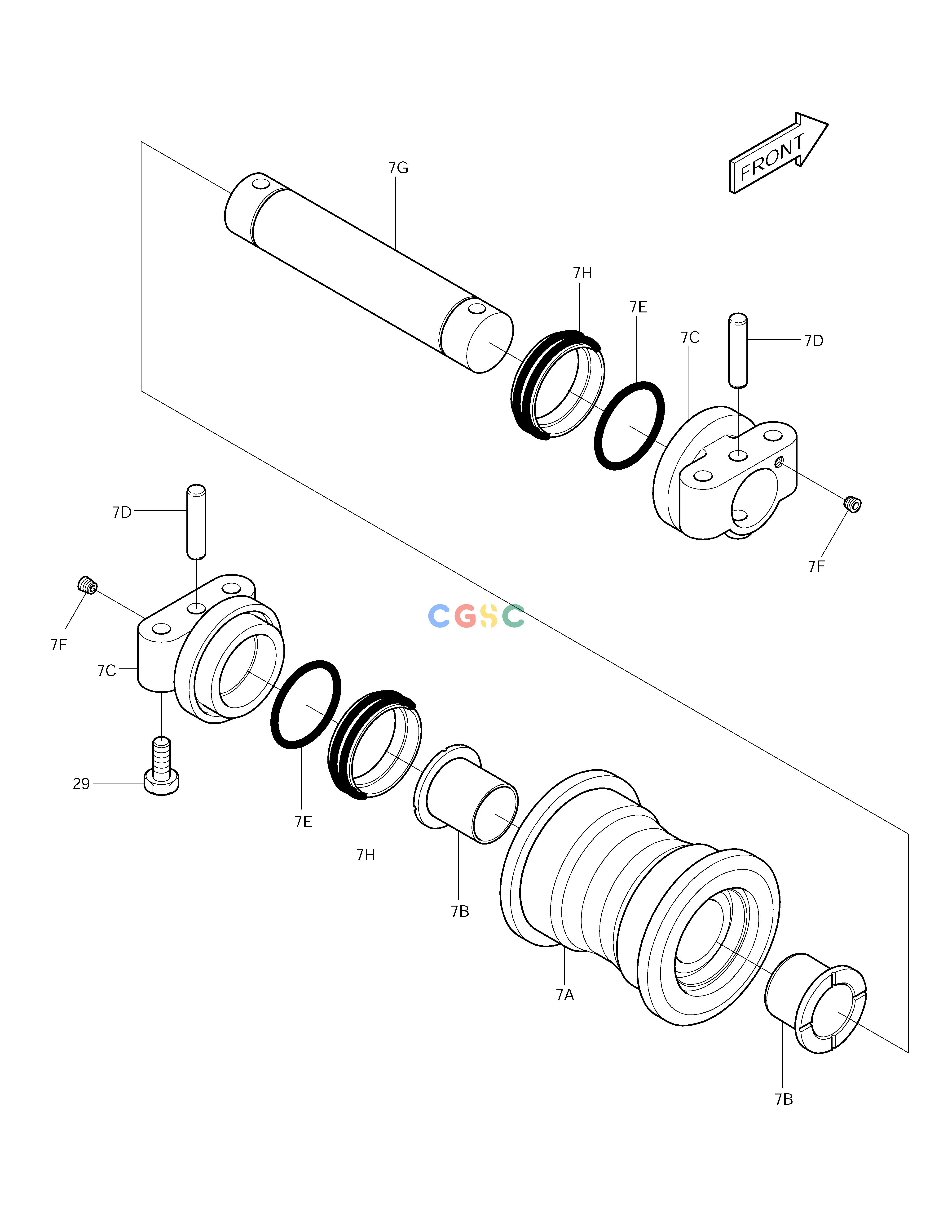 斗山零件查询LOWER ROLLER SOLAR 250LC-V Doosan parts catalog online