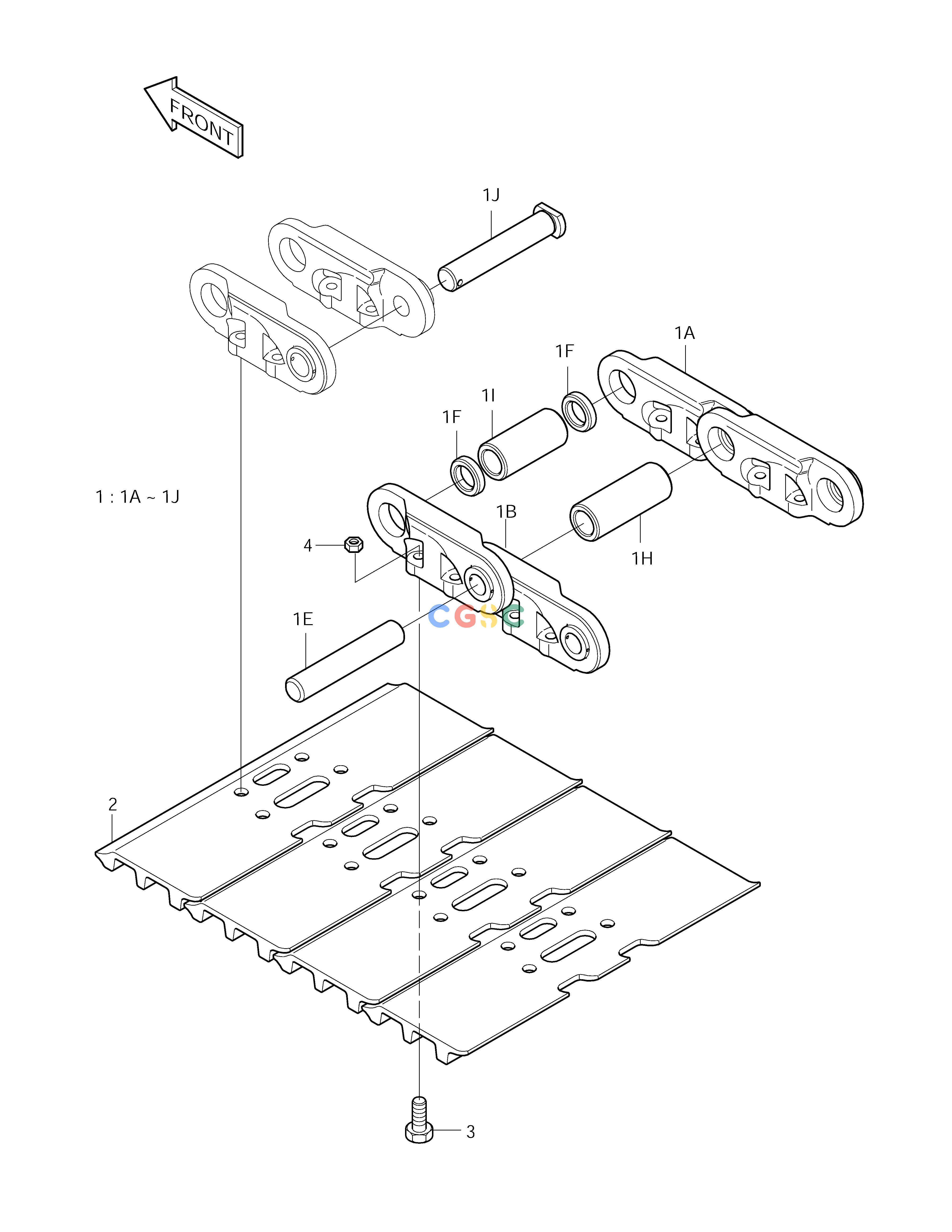 斗山零件查询TRACK SHOE ASS'Y-600G-ED SOLAR 250LC-V Doosan parts catalog online