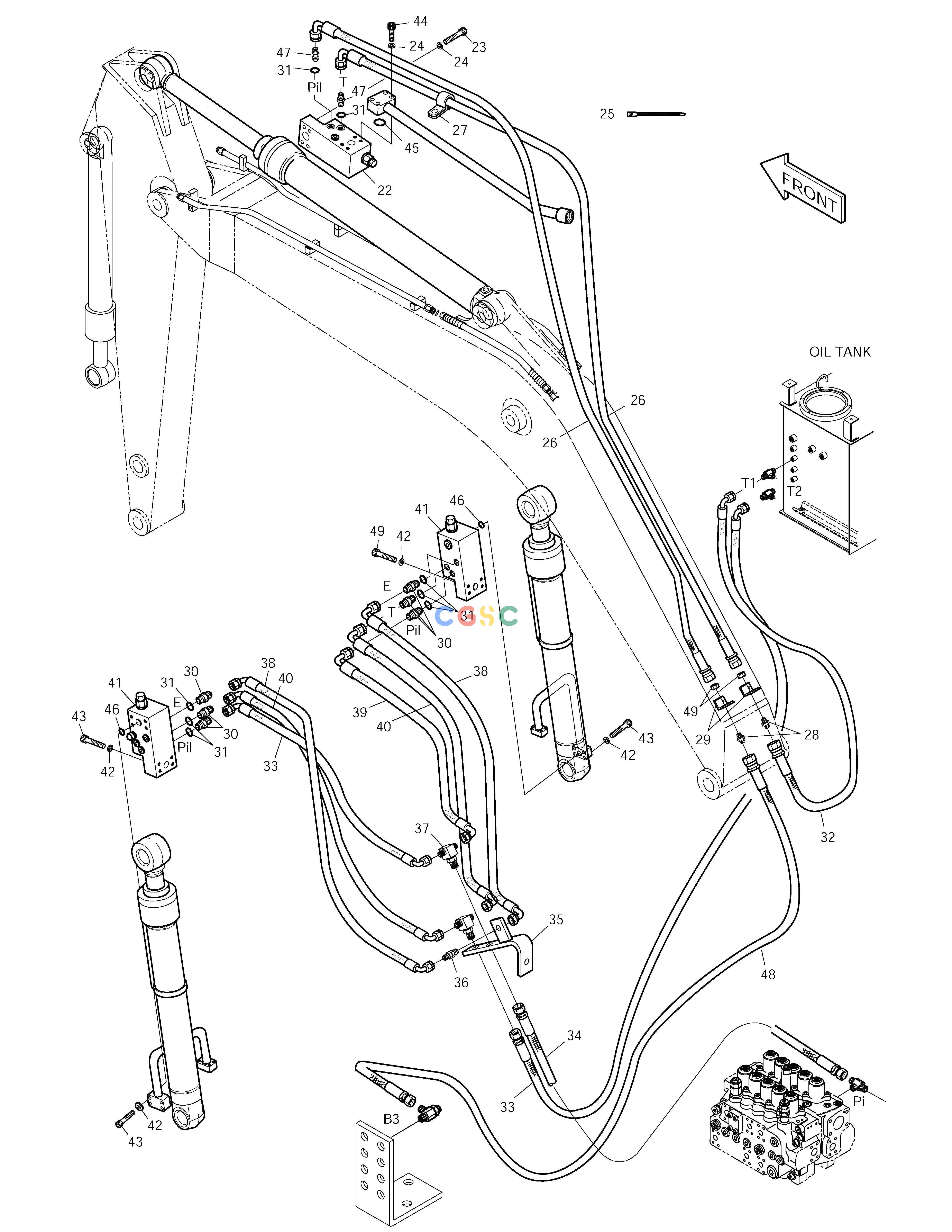 斗山零件查询FRONT PIPING-LOCK VALVE(2) SOLAR 250LC-V Doosan parts catalog online