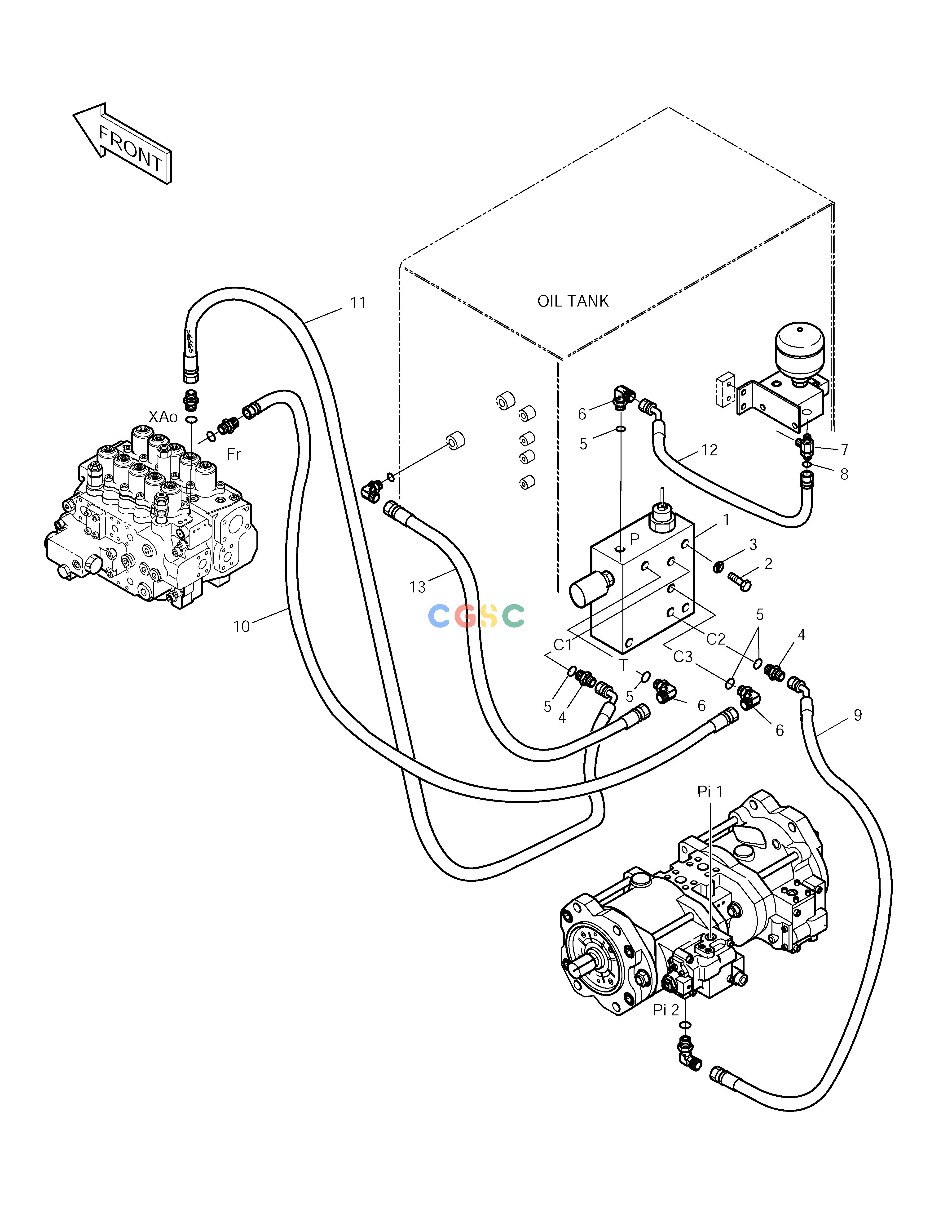 斗山零件查询PILOT PIPING-ONE WAY SOLAR 250LC-V Doosan parts catalog online