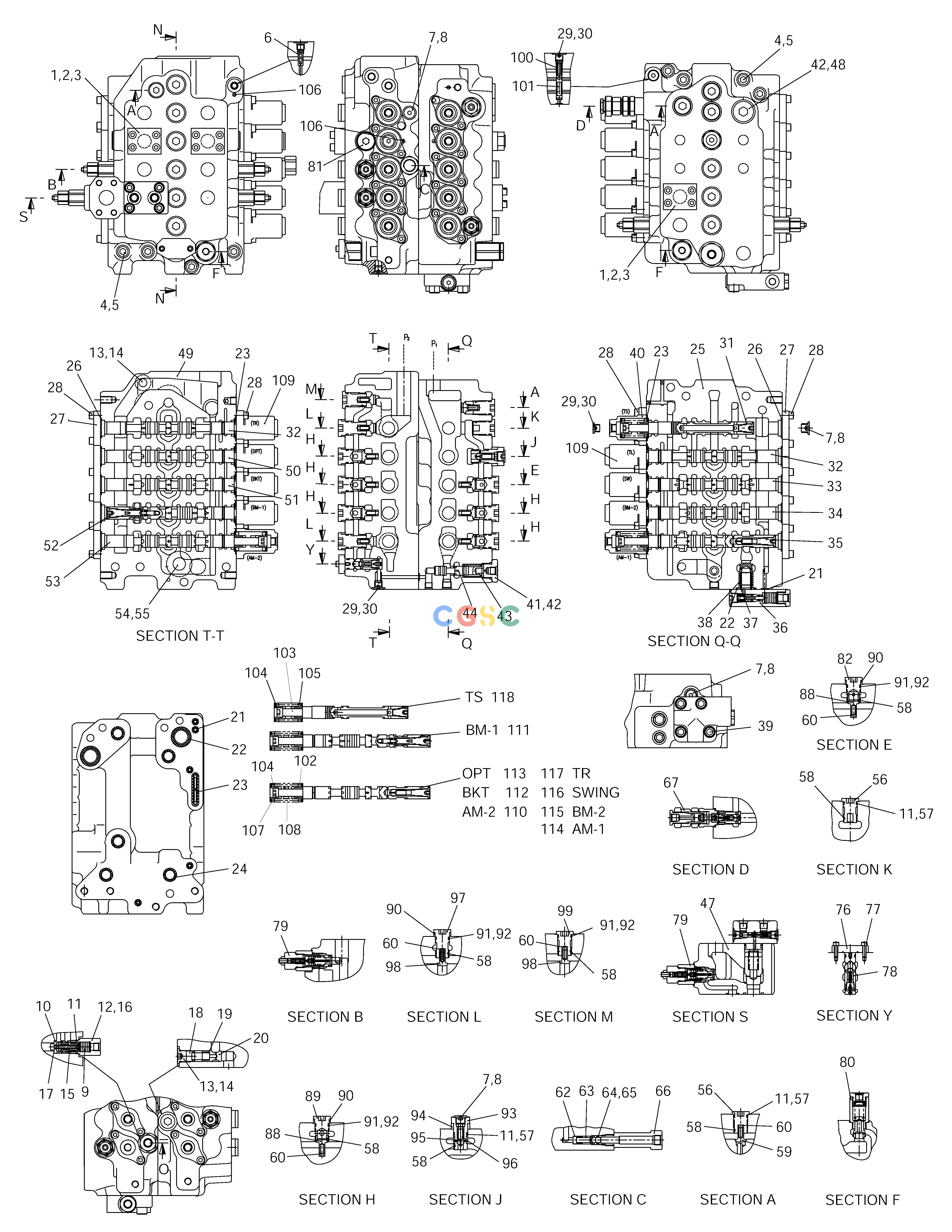 斗山零件查询CONTROL VALVE SOLAR 250LC-V Doosan parts catalog online