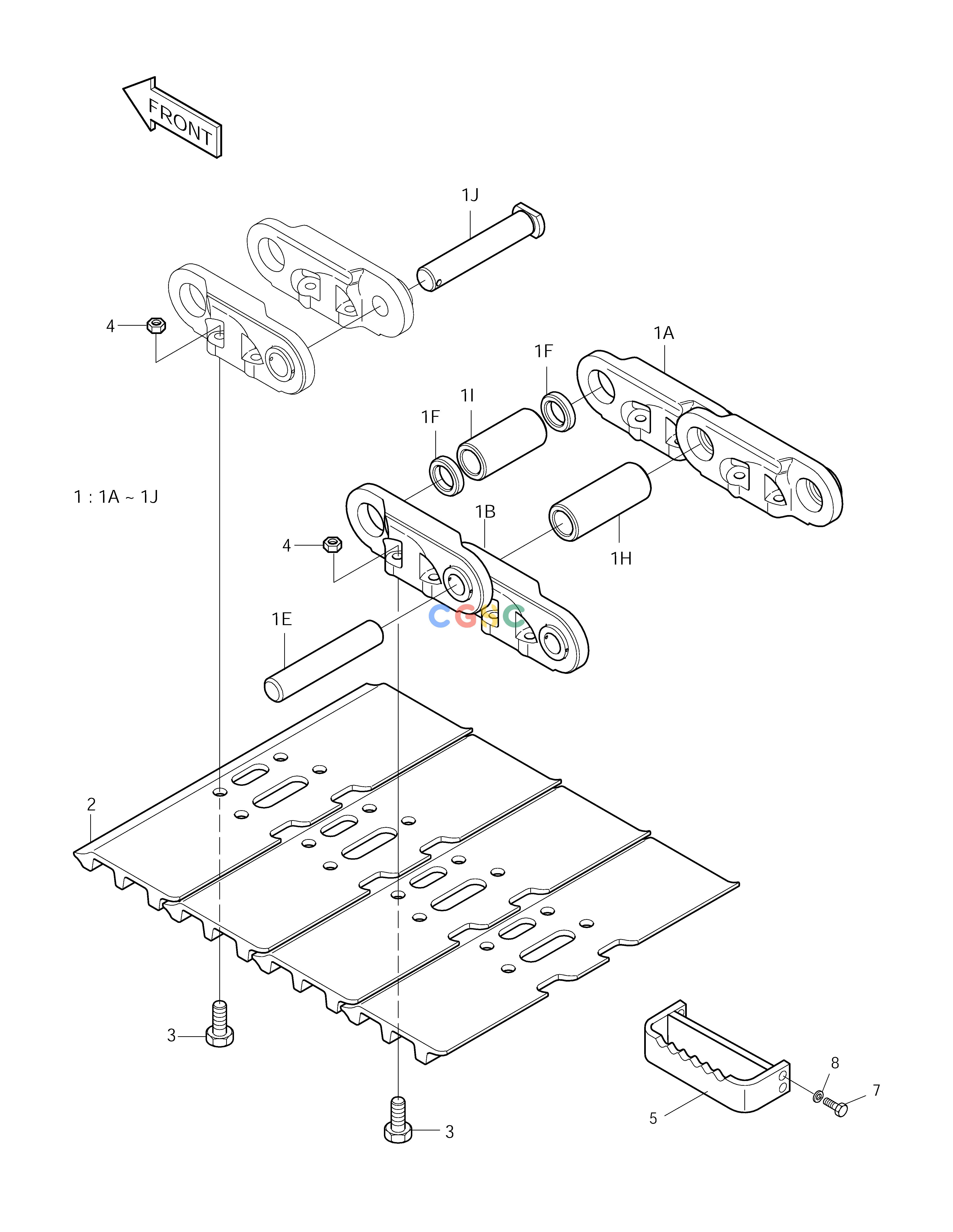 斗山零件查询TRACK SHOE-800G-ED SOLAR 250LC-V Doosan parts catalog online