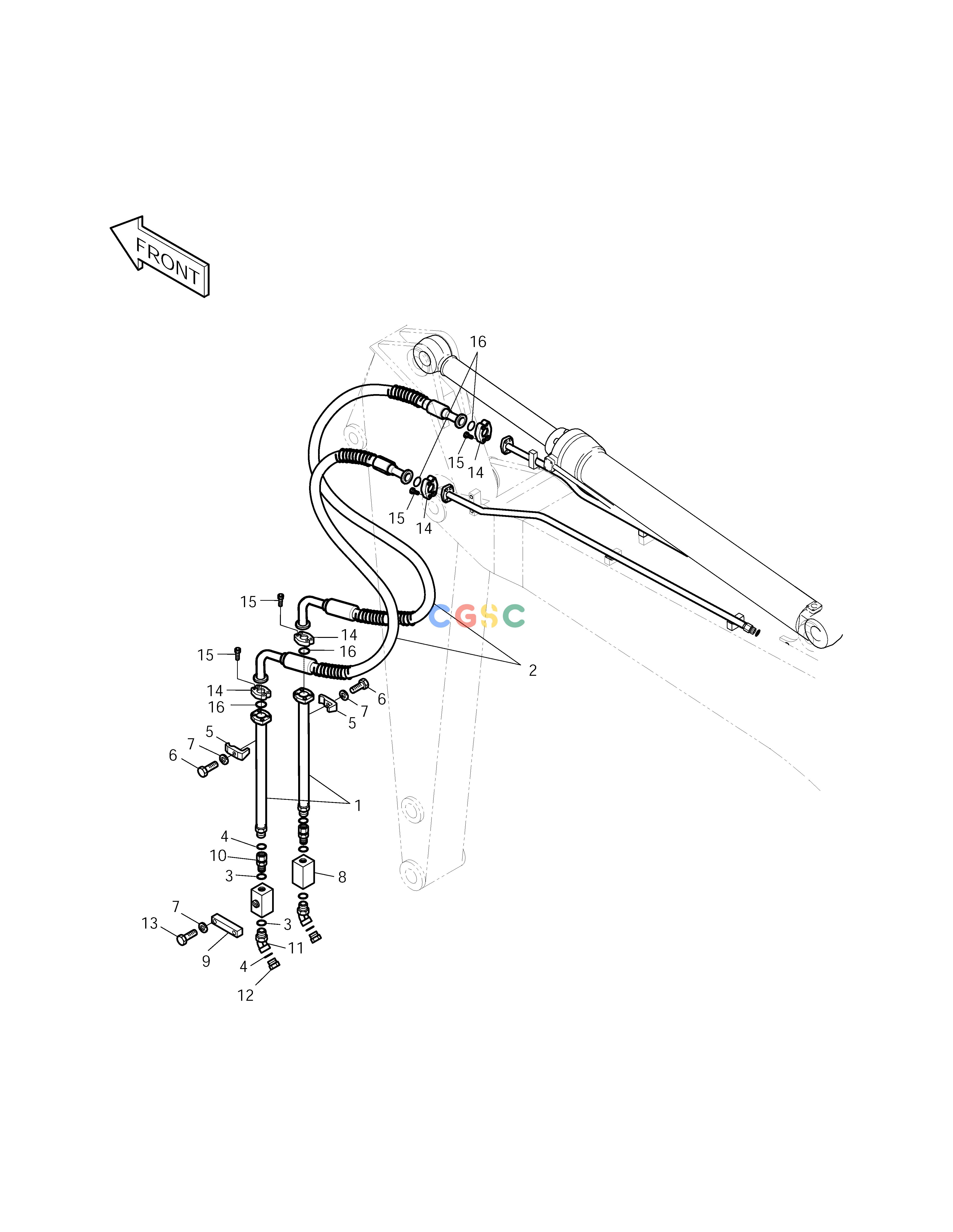 斗山零件查询ARM PIPING-ARM 2.0m(ONE & TWO WAY) SOLAR 250LC-V Doosan parts catalog online