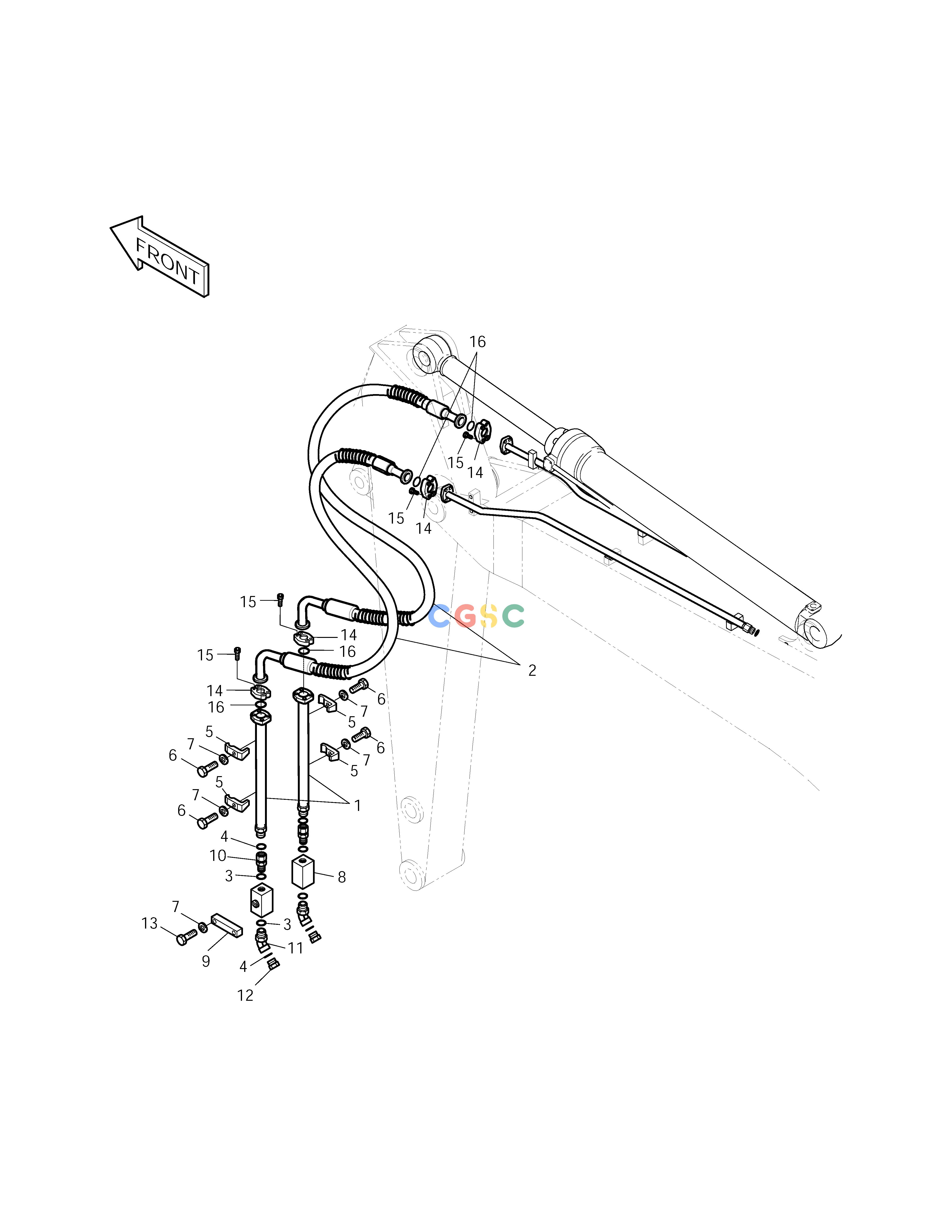 斗山零件查询ARM PIPING-ARM 3.5m(ONE & TWO WAY) SOLAR 250LC-V Doosan parts catalog online