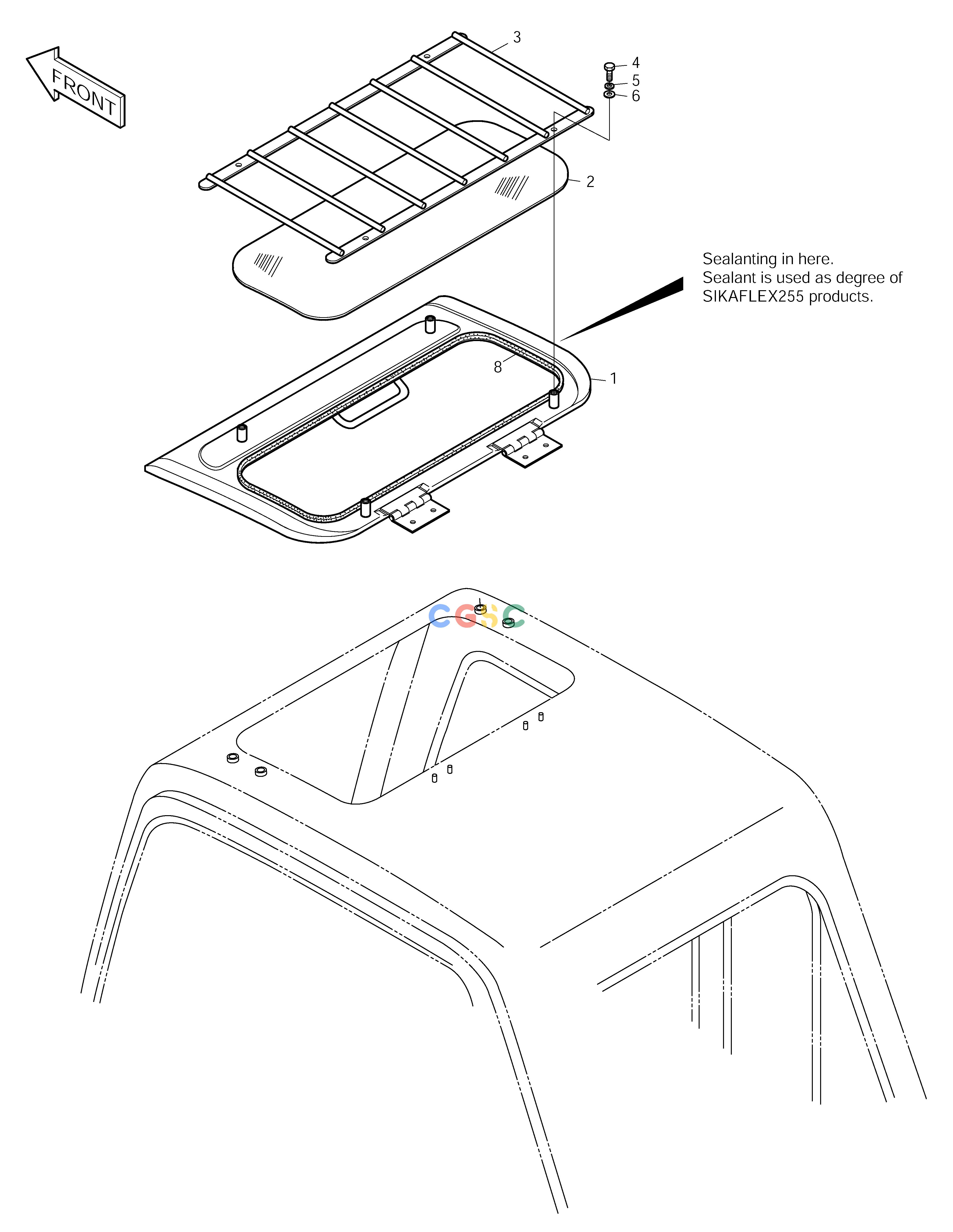 斗山零件查询SUN ROOF ASS'Y SOLAR 250LC-V Doosan parts catalog online