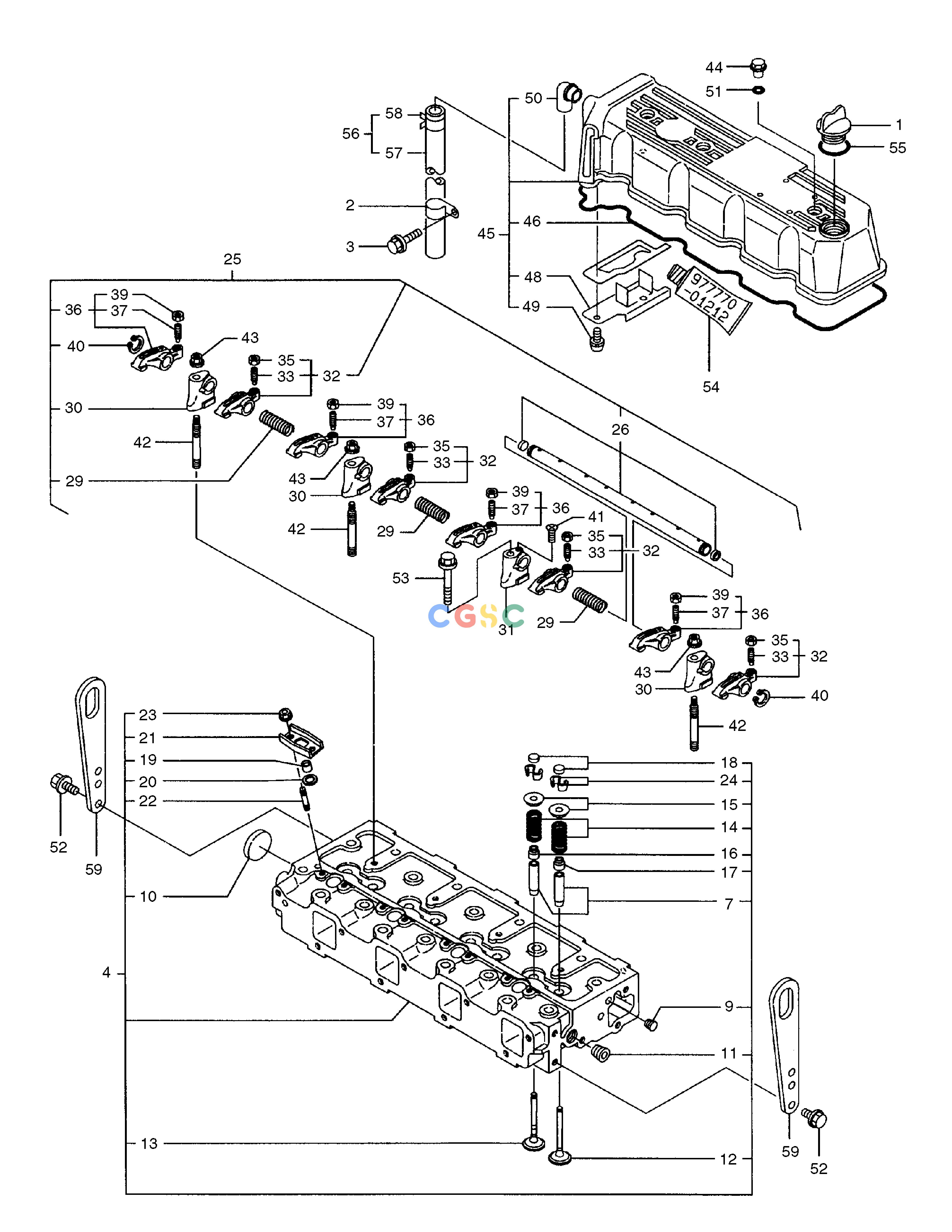 斗山零件查询CYLINDER HEAD & BONNET SOLAR 75-V Doosan parts catalog online