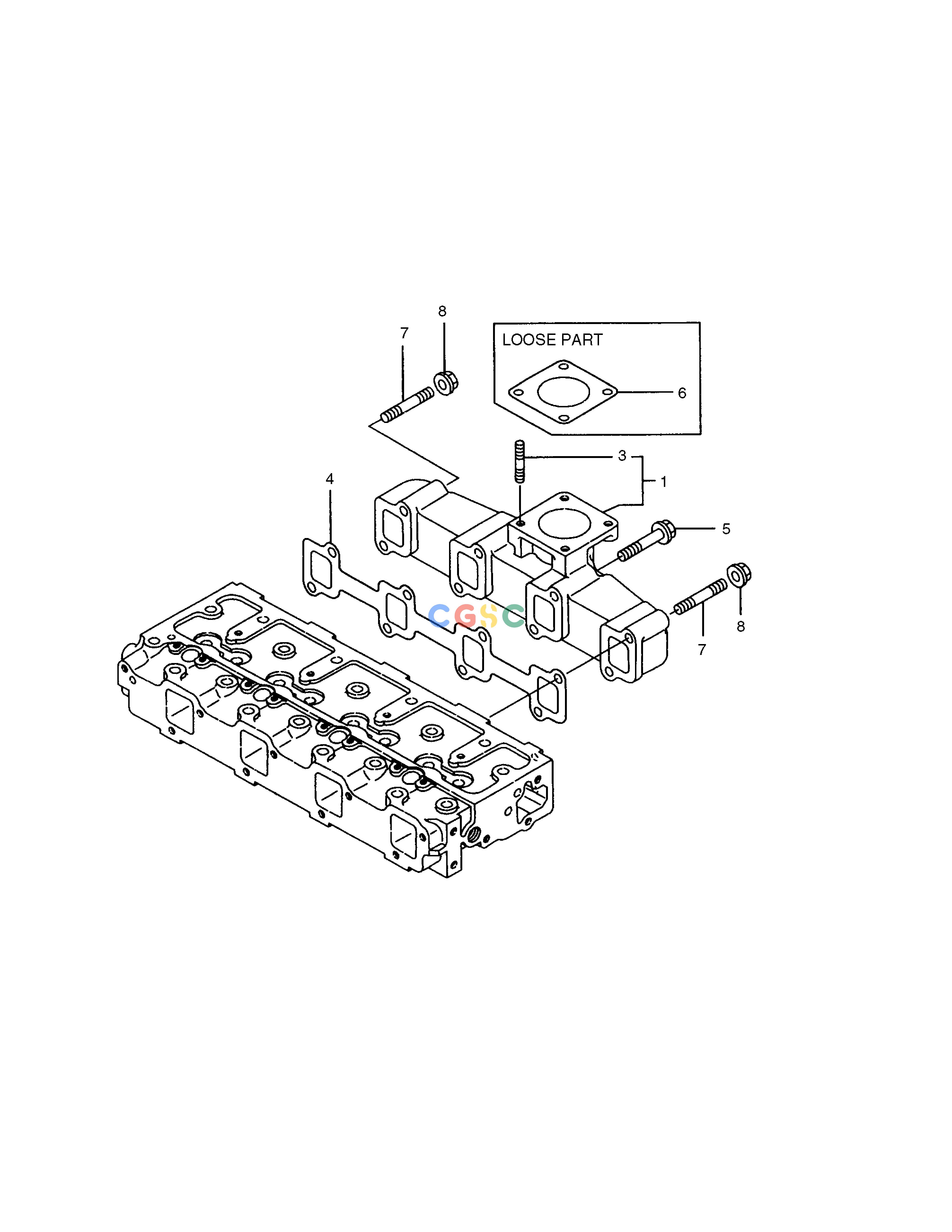 斗山零件查询EXHAUST MANIFOLD SOLAR 75-V Doosan parts catalog online