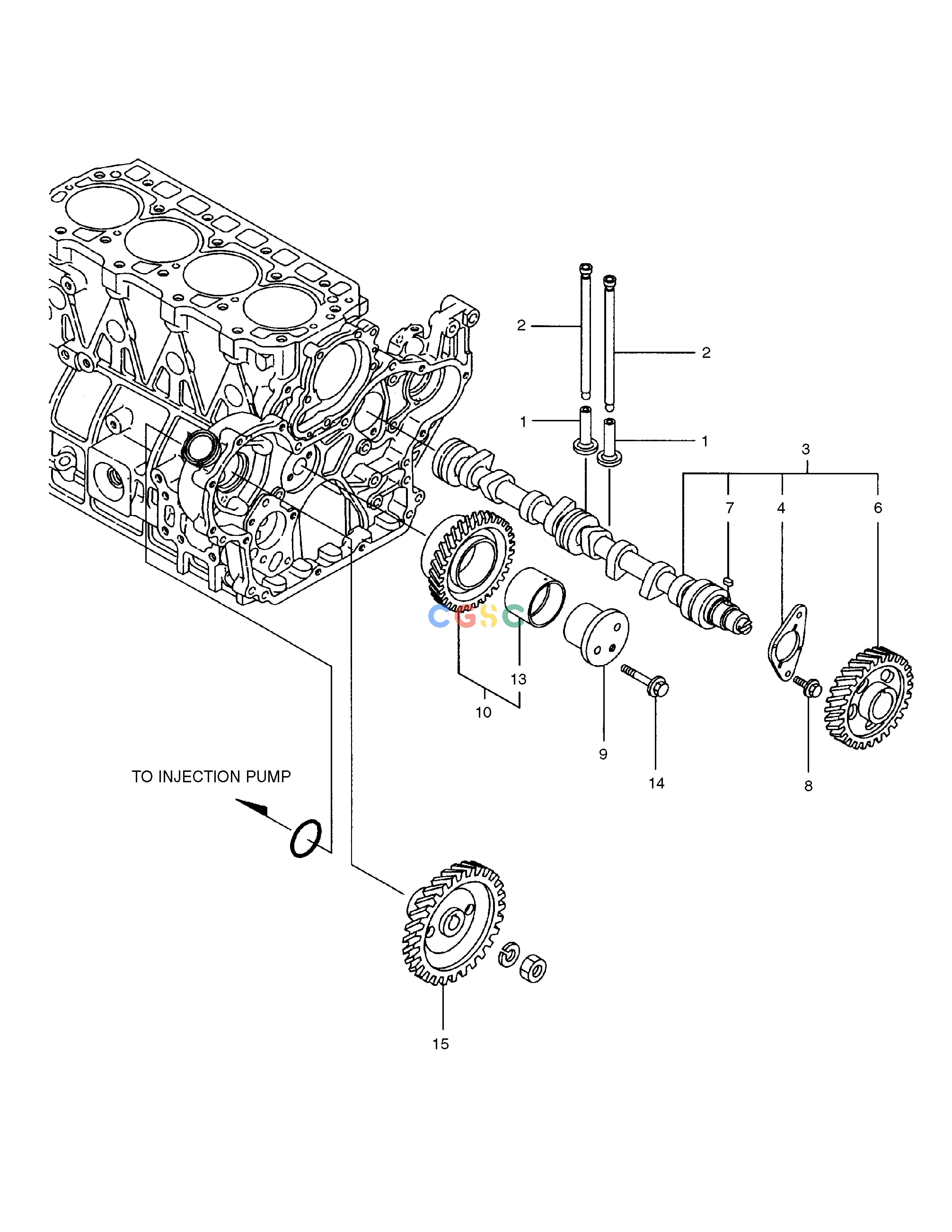 斗山零件查询CAMSHAFT & DRIVING GEAR SOLAR 75-V Doosan parts catalog online