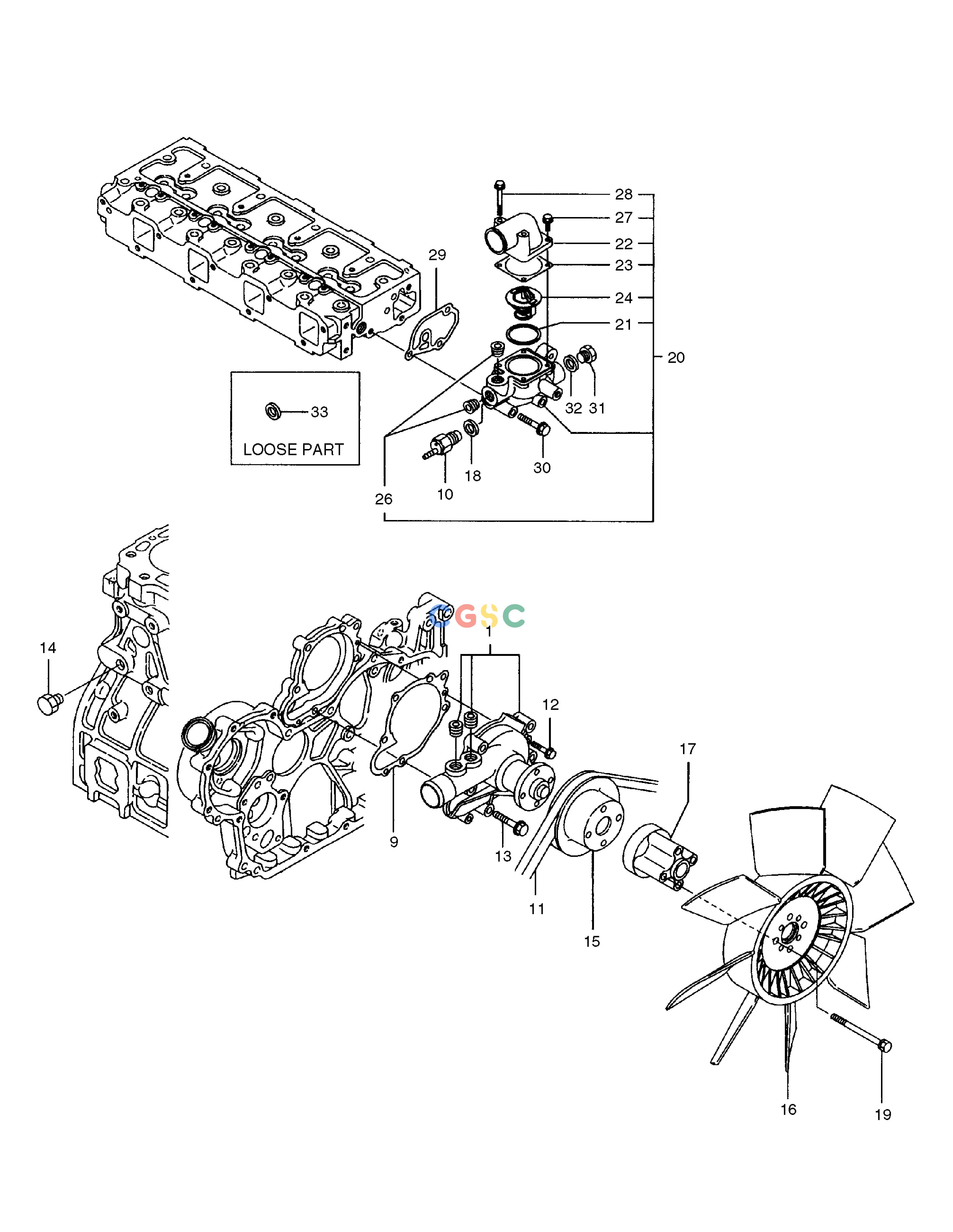 斗山零件查询COOLING WATER PUMP SOLAR 75-V Doosan parts catalog online