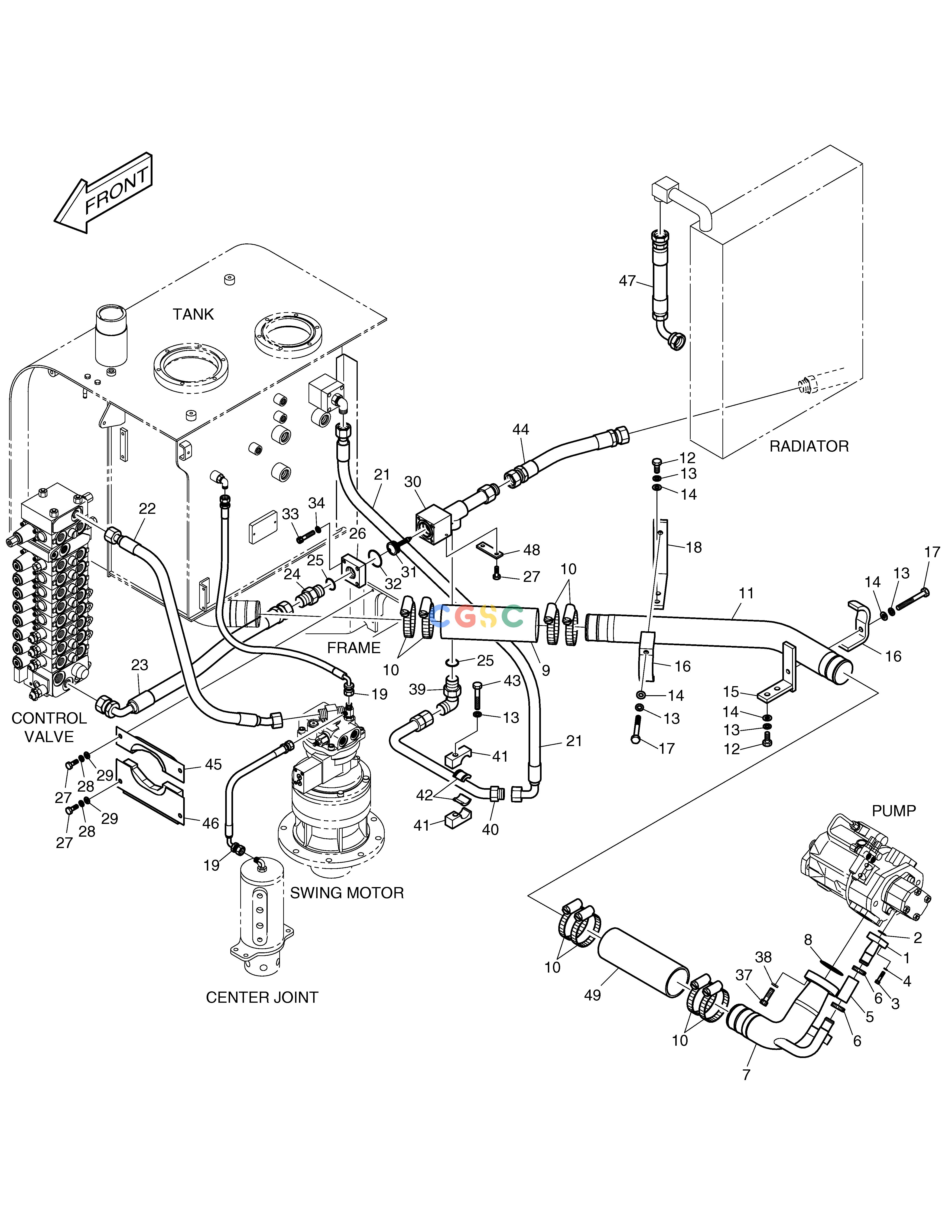 斗山零件查询LOW PRESSURE PIPING SOLAR 75-V Doosan parts catalog online