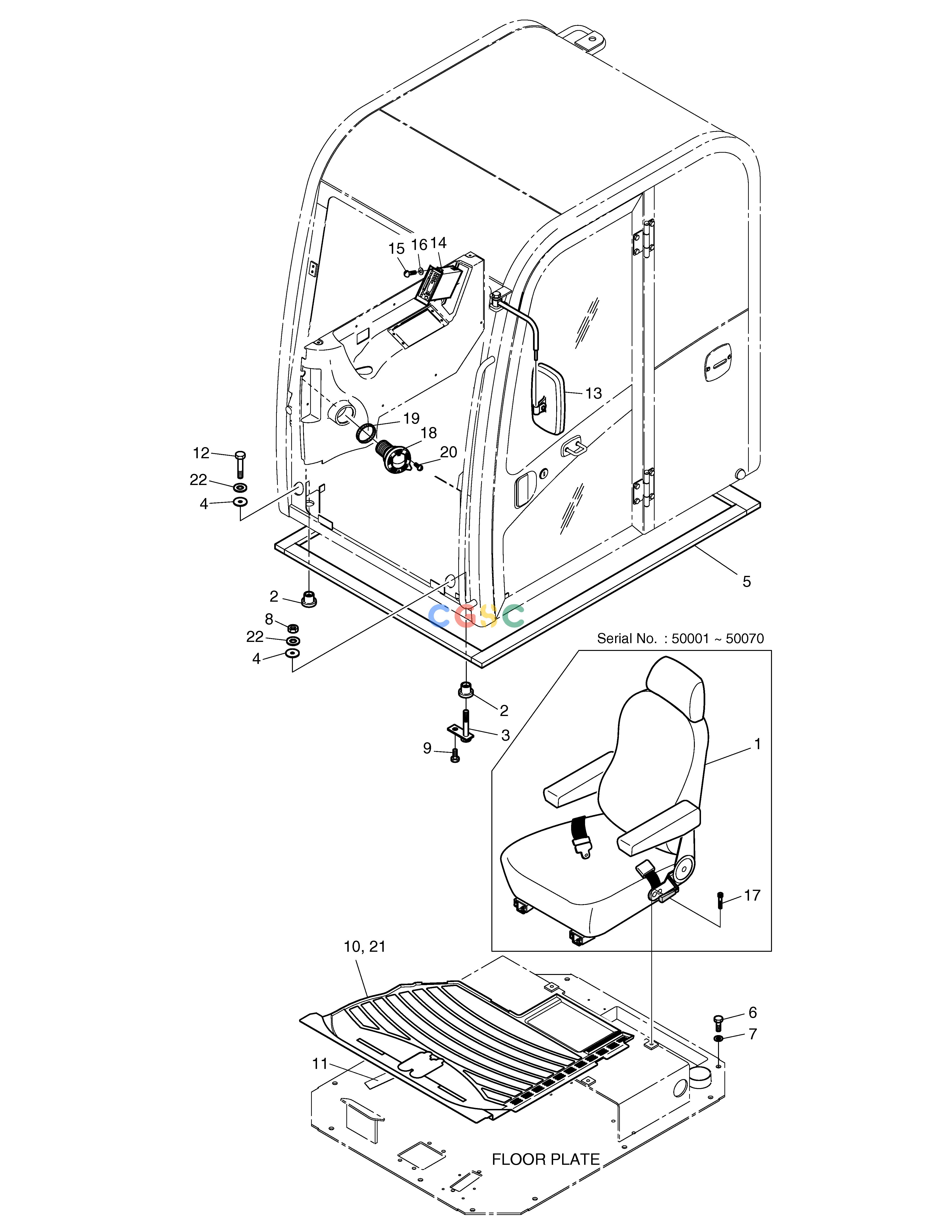 斗山零件查询CABIN MOUNT ASS'Y SOLAR 75-V Doosan parts catalog online