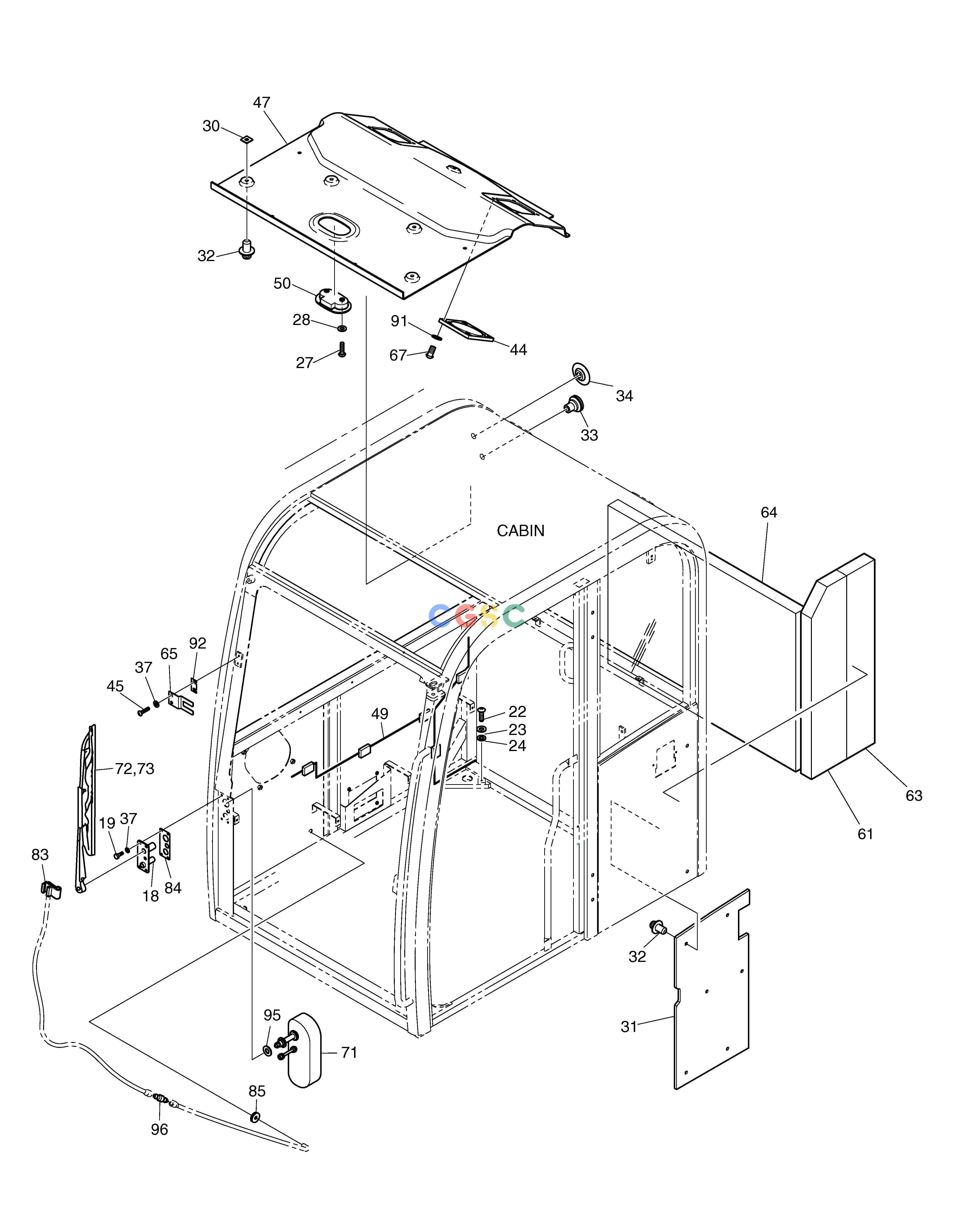 斗山零件查询CABIN(4) SOLAR 75-V Doosan parts catalog online