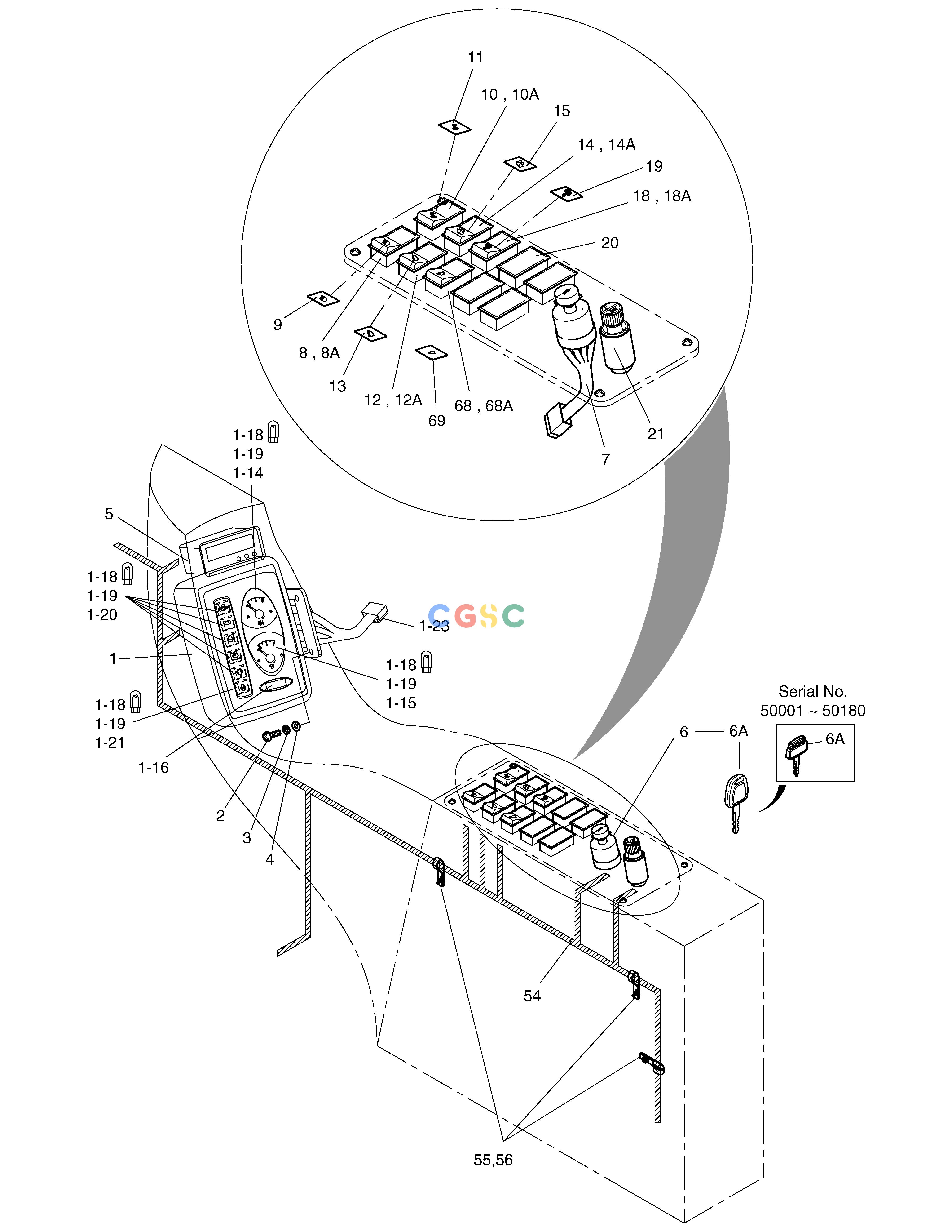 斗山零件查询ELECTRIC PARTS(2)-SWITCH BOX SOLAR 75-V Doosan parts catalog online