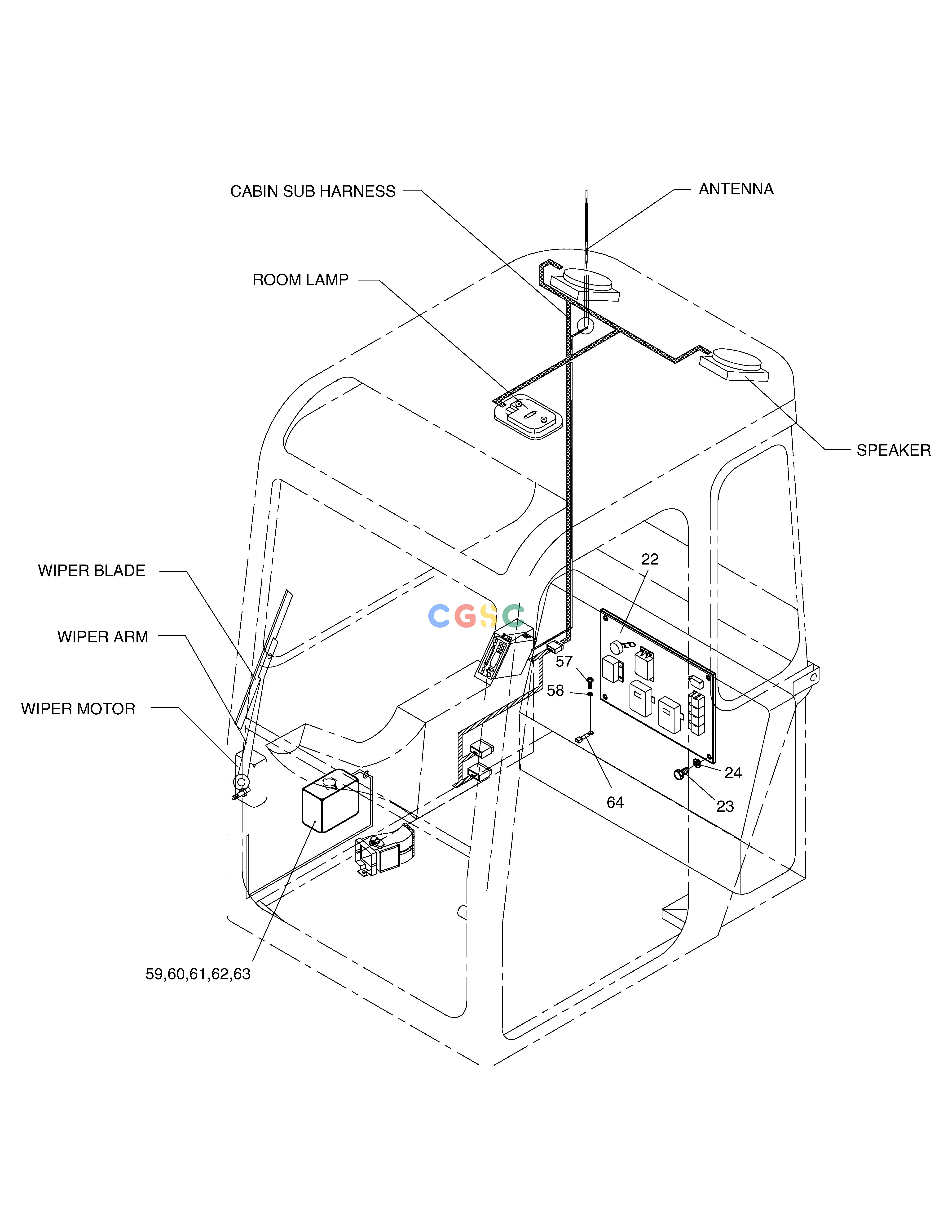 斗山零件查询ELECTRIC PARTS(3)-CABIN SOLAR 75-V Doosan parts catalog online