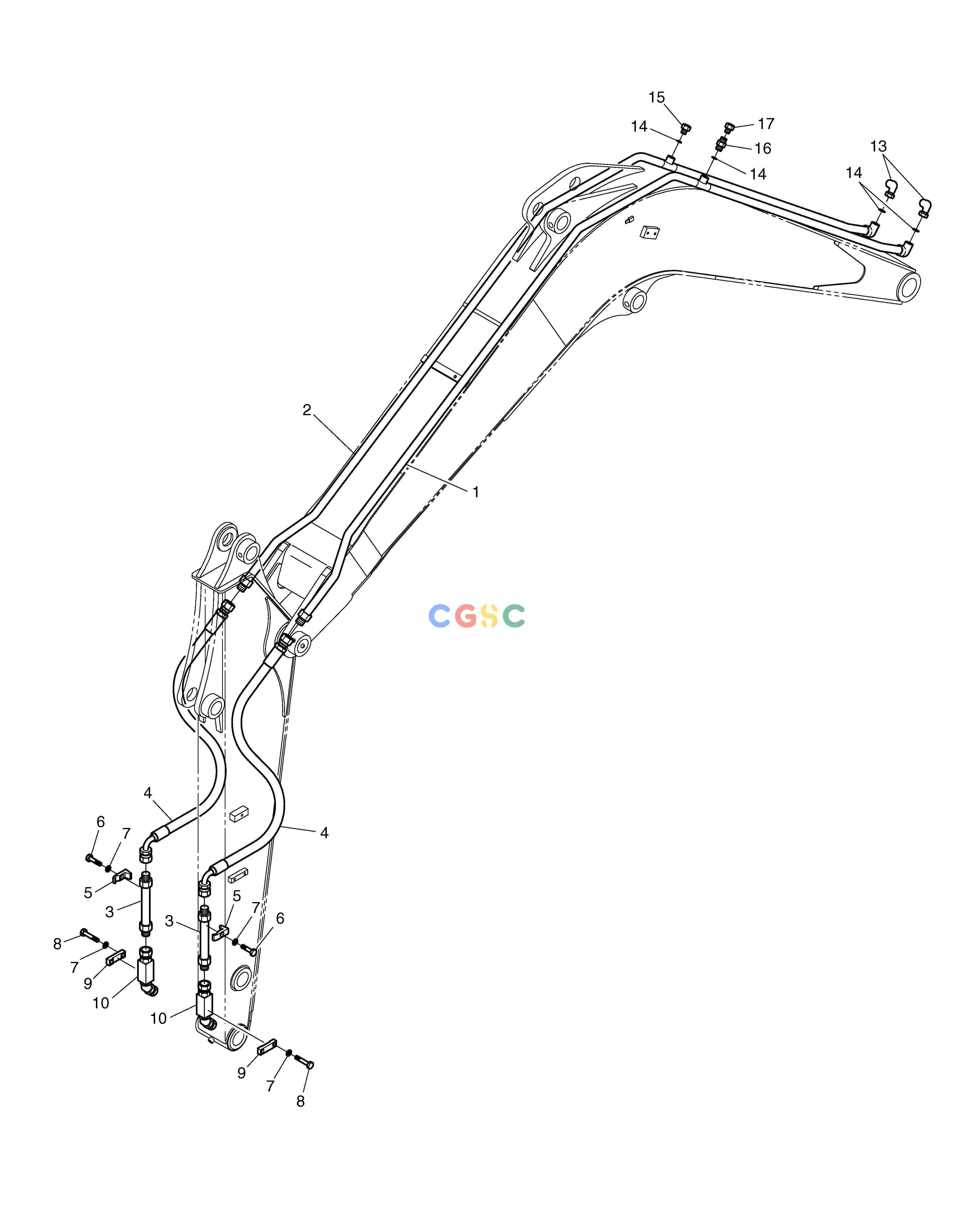 斗山零件查询FRONT PIPING-ONE WAY(2.2m ARM) SOLAR 75-V Doosan parts catalog online