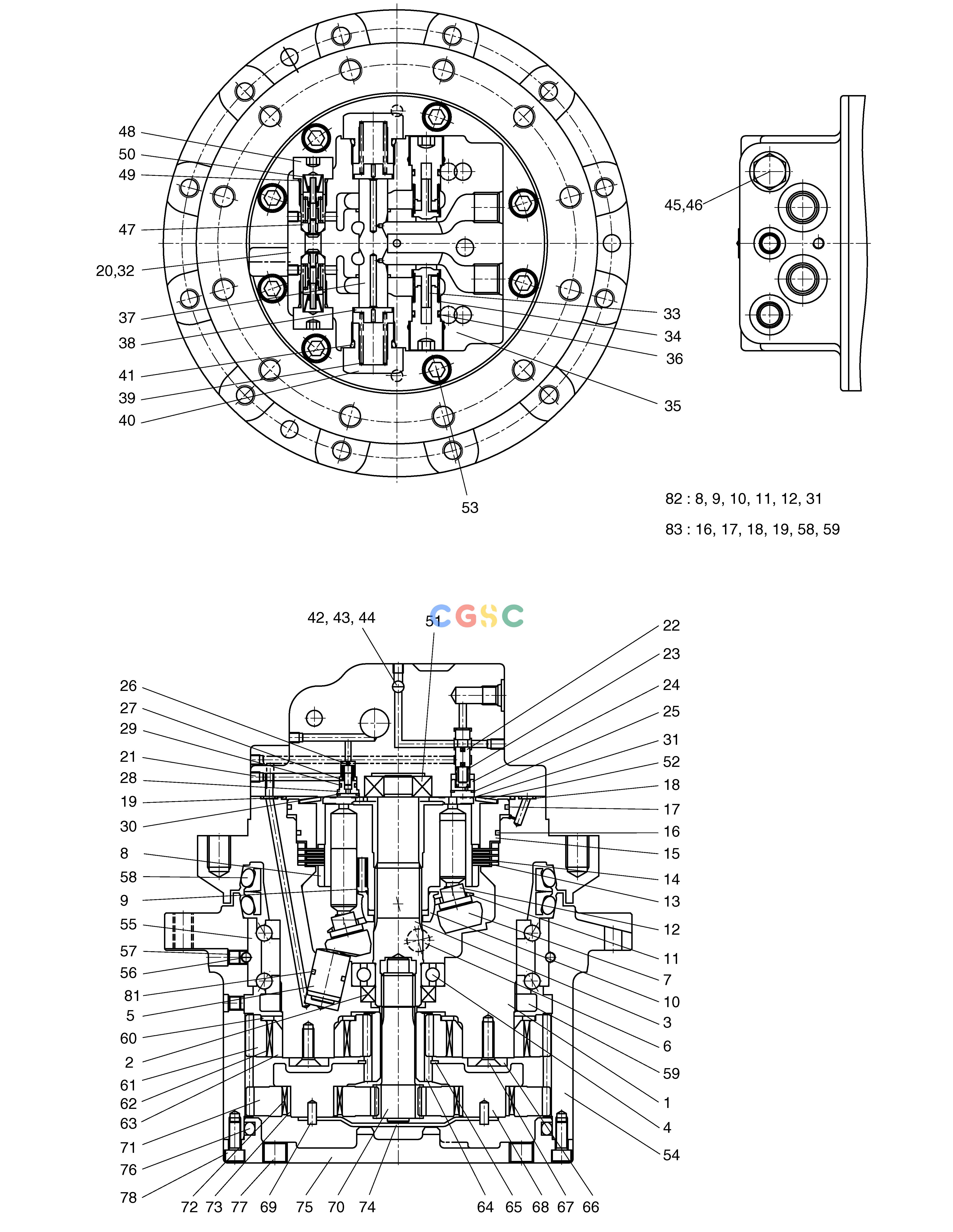 斗山零件查询TRAVEL MOTOR SOLAR 75-V Doosan parts catalog online