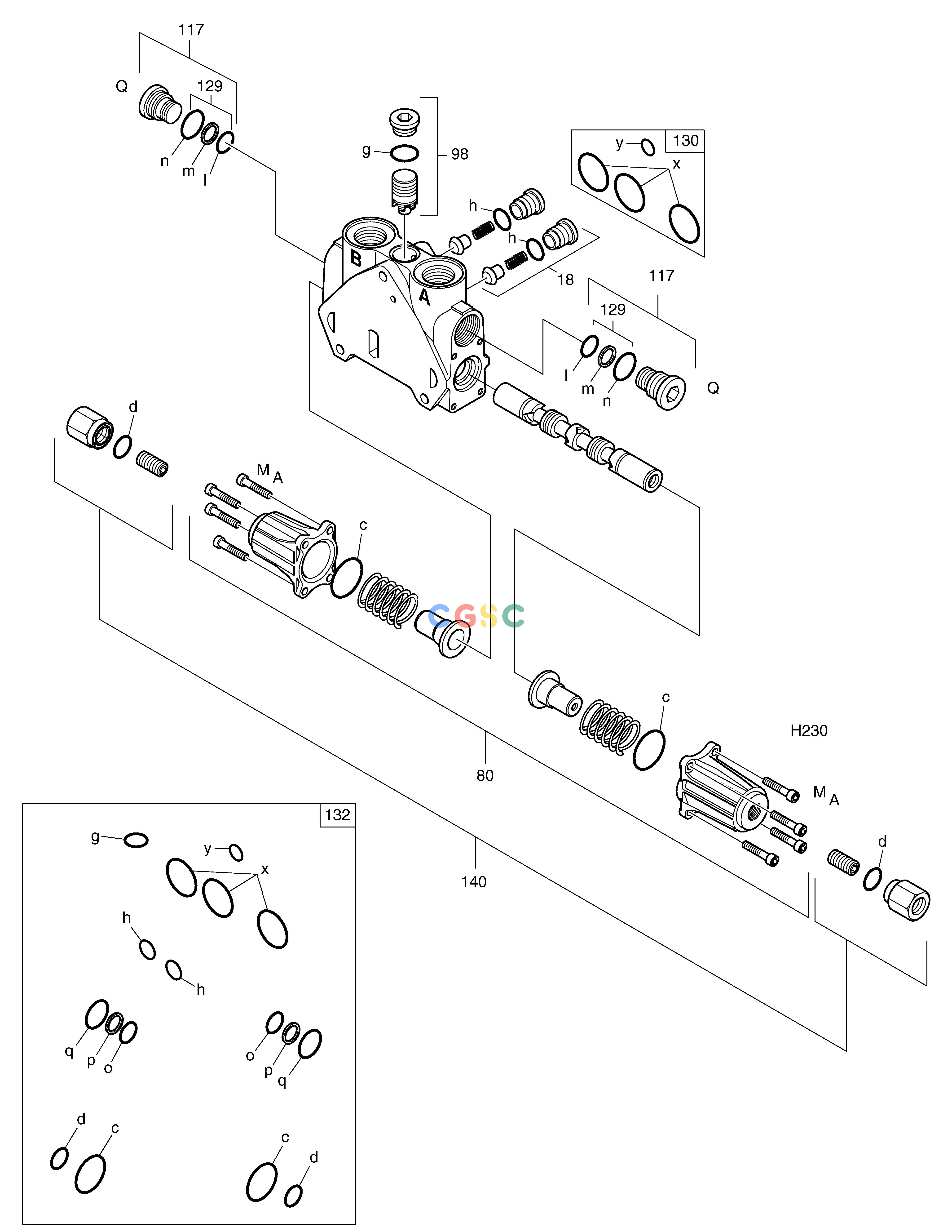 斗山零件查询OPTION BLOCK-CONTROL VALVE SOLAR 75-V Doosan parts catalog online