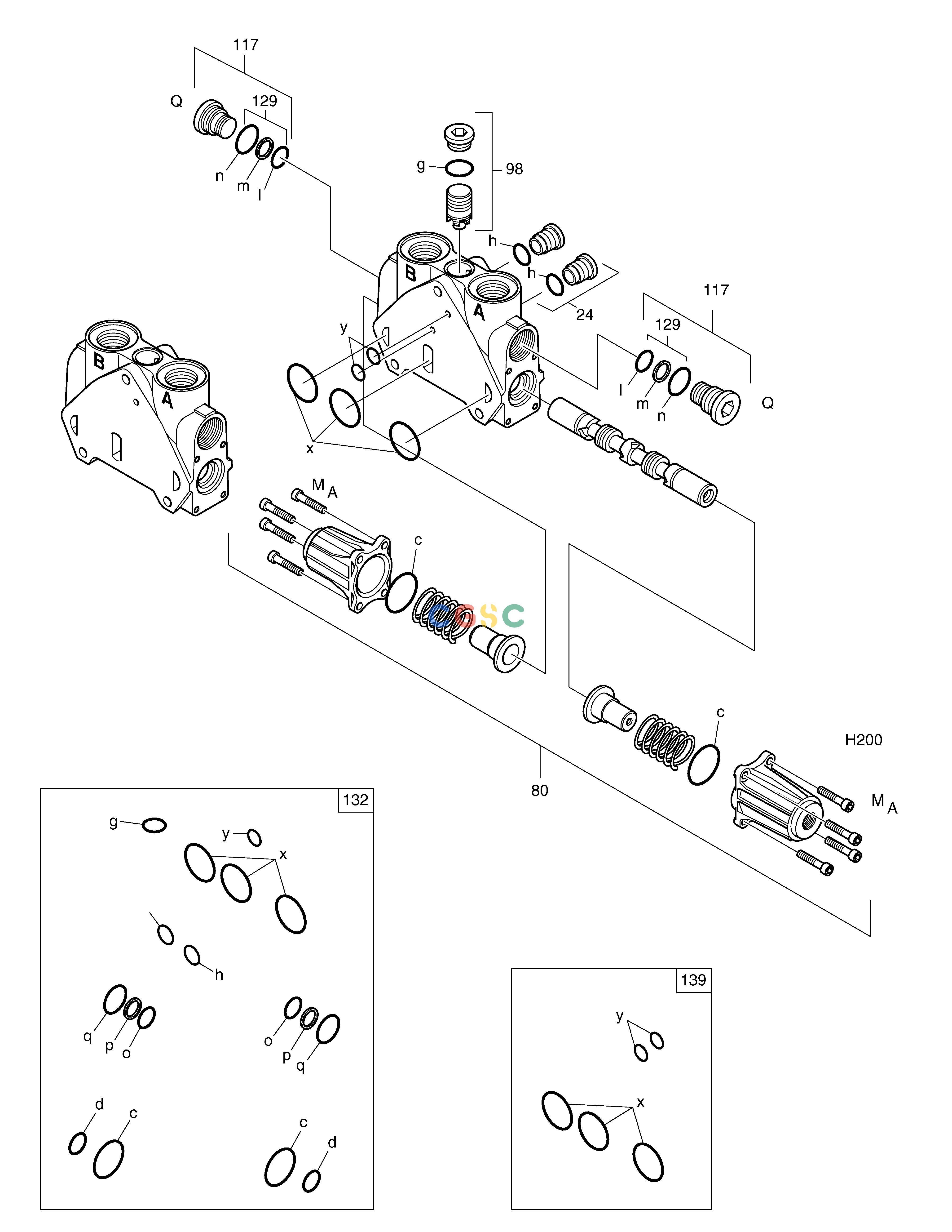 斗山零件查询TRAVEL BLOCK(RH)-CONTROL VALVE SOLAR 75-V Doosan parts catalog online