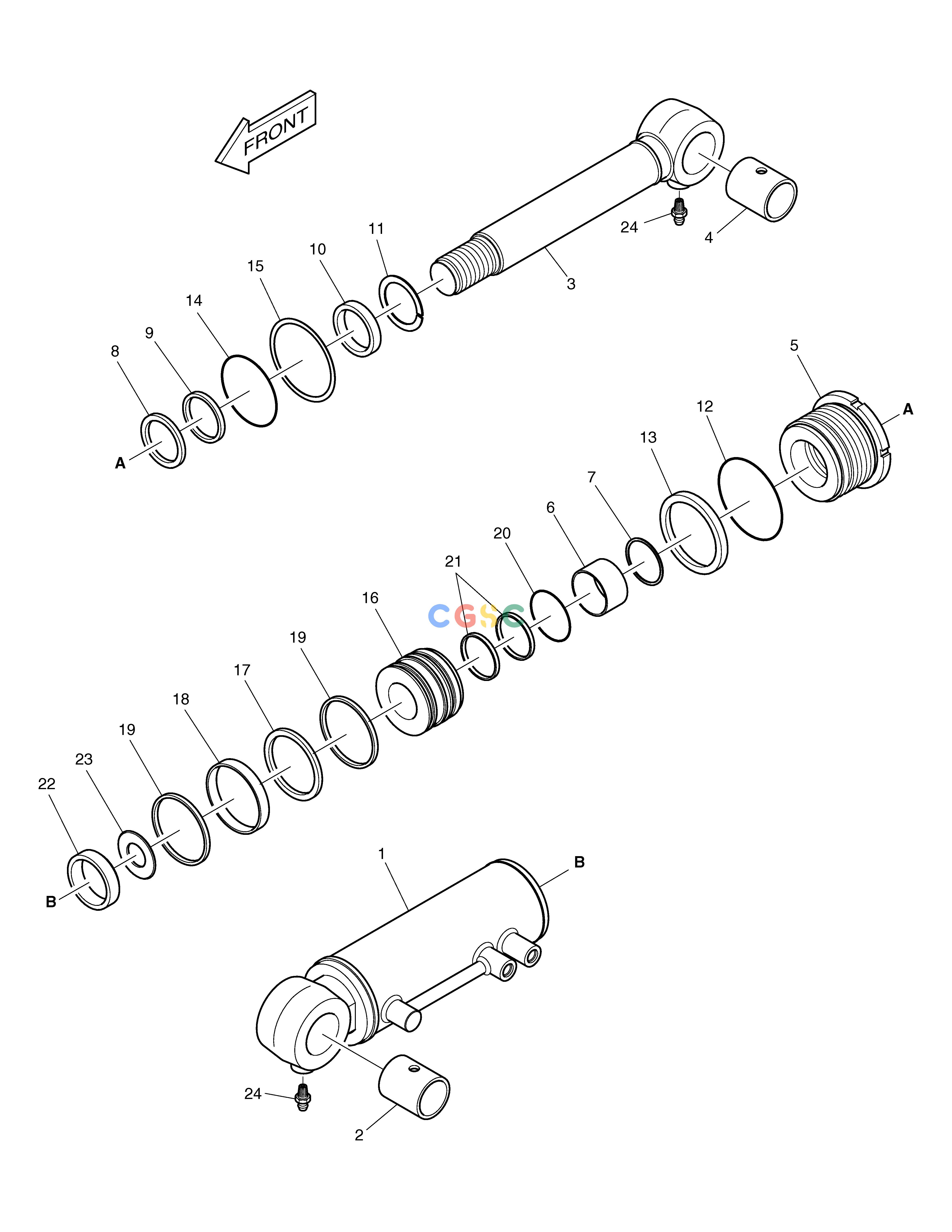 斗山零件查询DOZER CYLINER-L.H SOLAR 75-V Doosan parts catalog online
