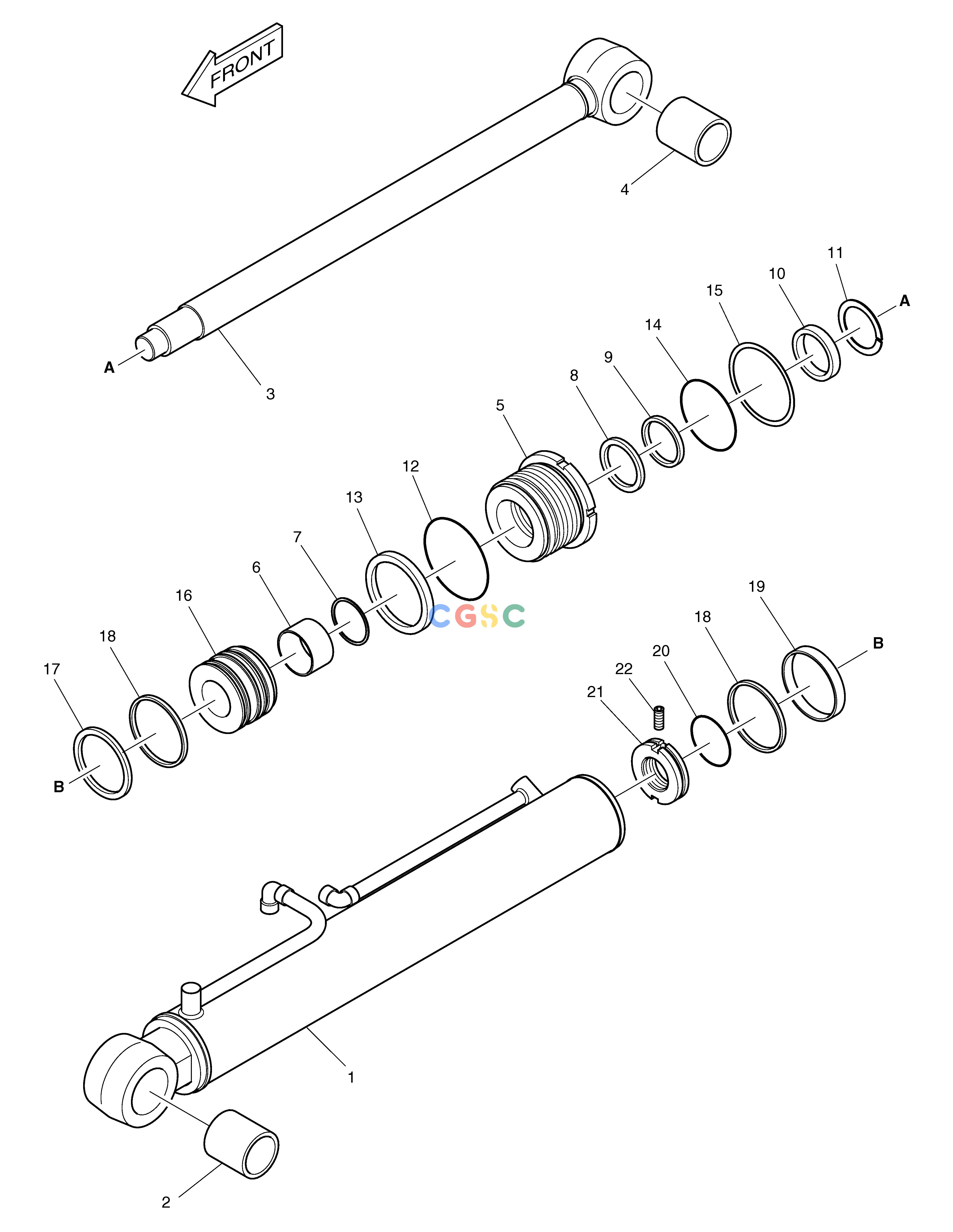斗山零件查询BOOM SWING CYLINDER SOLAR 75-V Doosan parts catalog online
