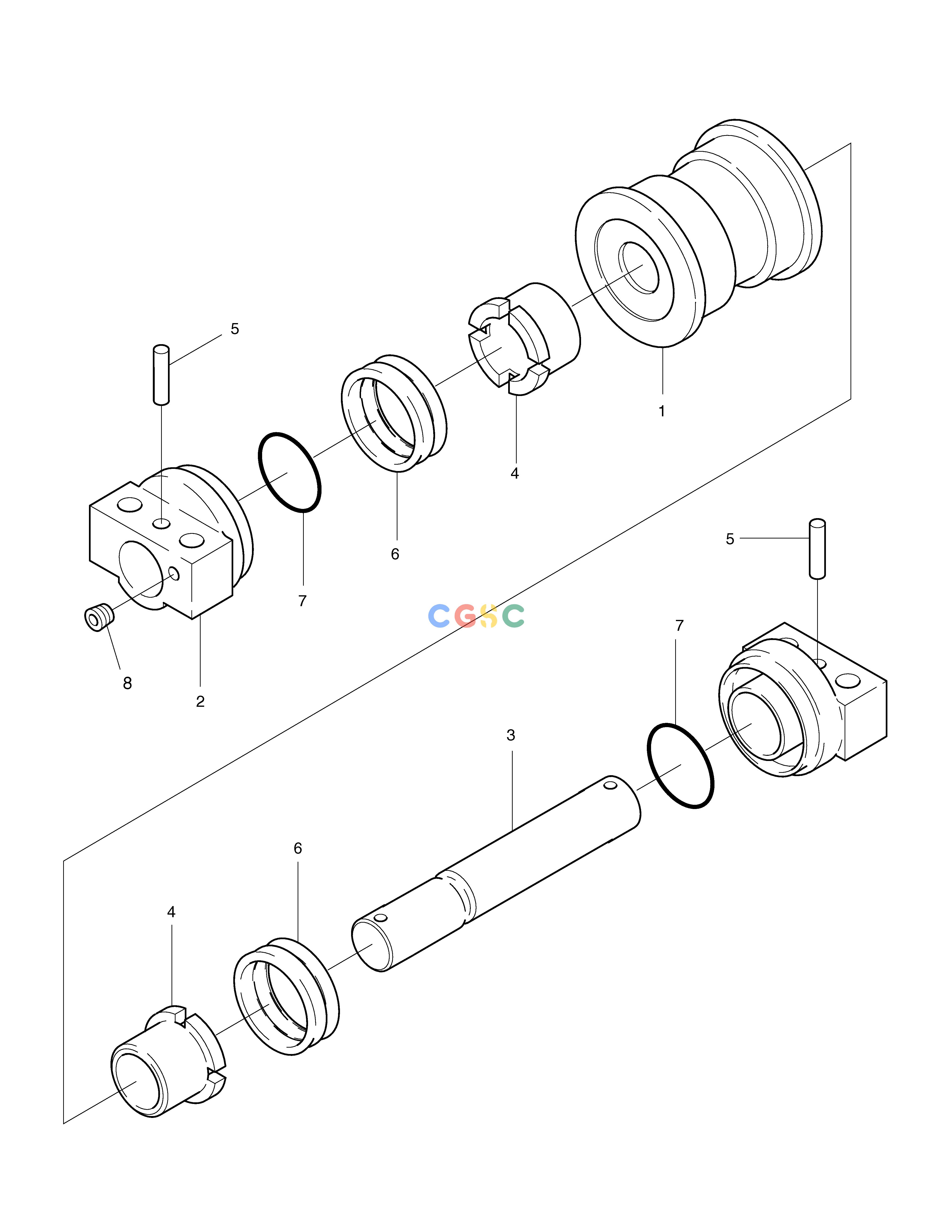 斗山零件查询LOWER ROLLER-FOR RUBBER SOLAR 75-V Doosan parts catalog online