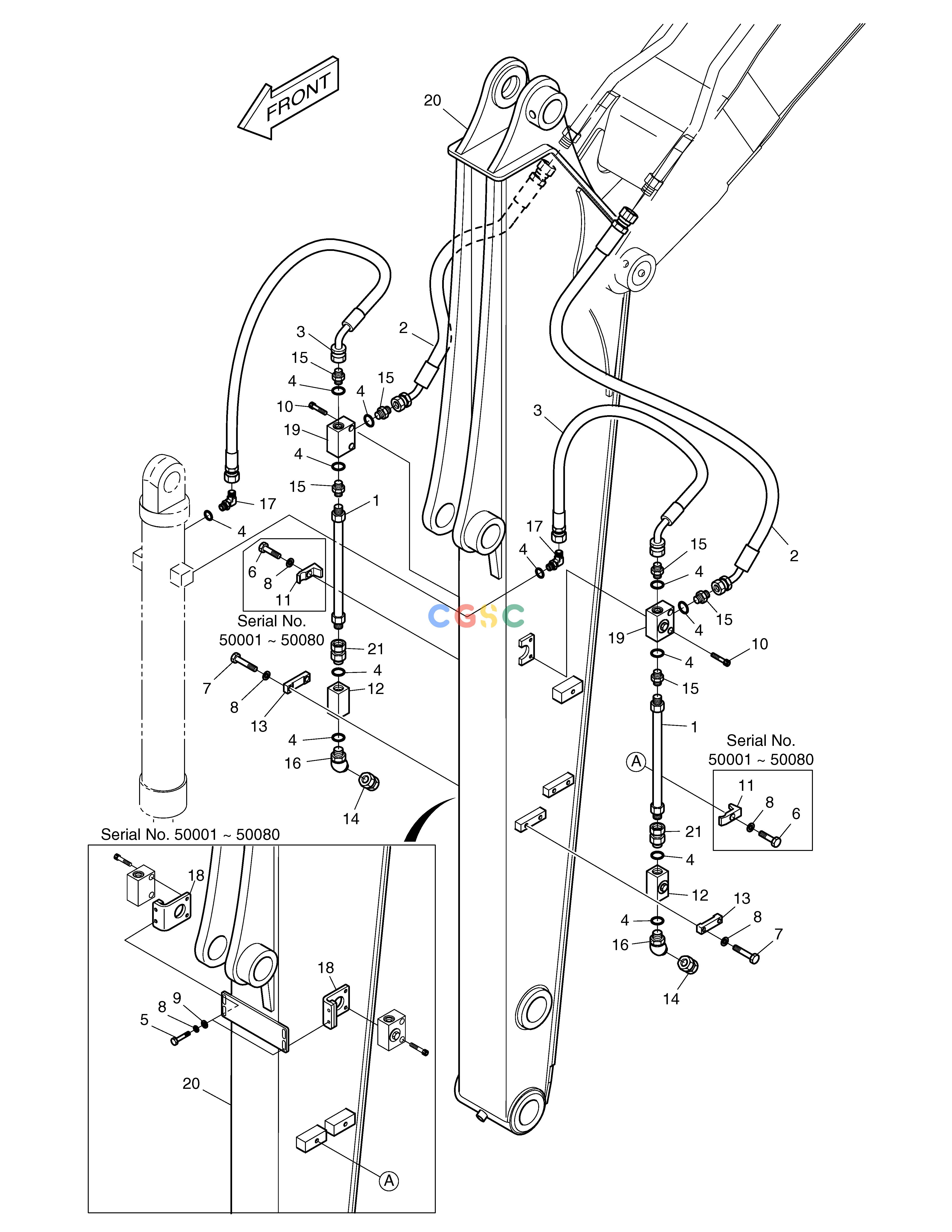 斗山零件查询CLAMSHEEL PIPING ASS'Y SOLAR 75-V Doosan parts catalog online