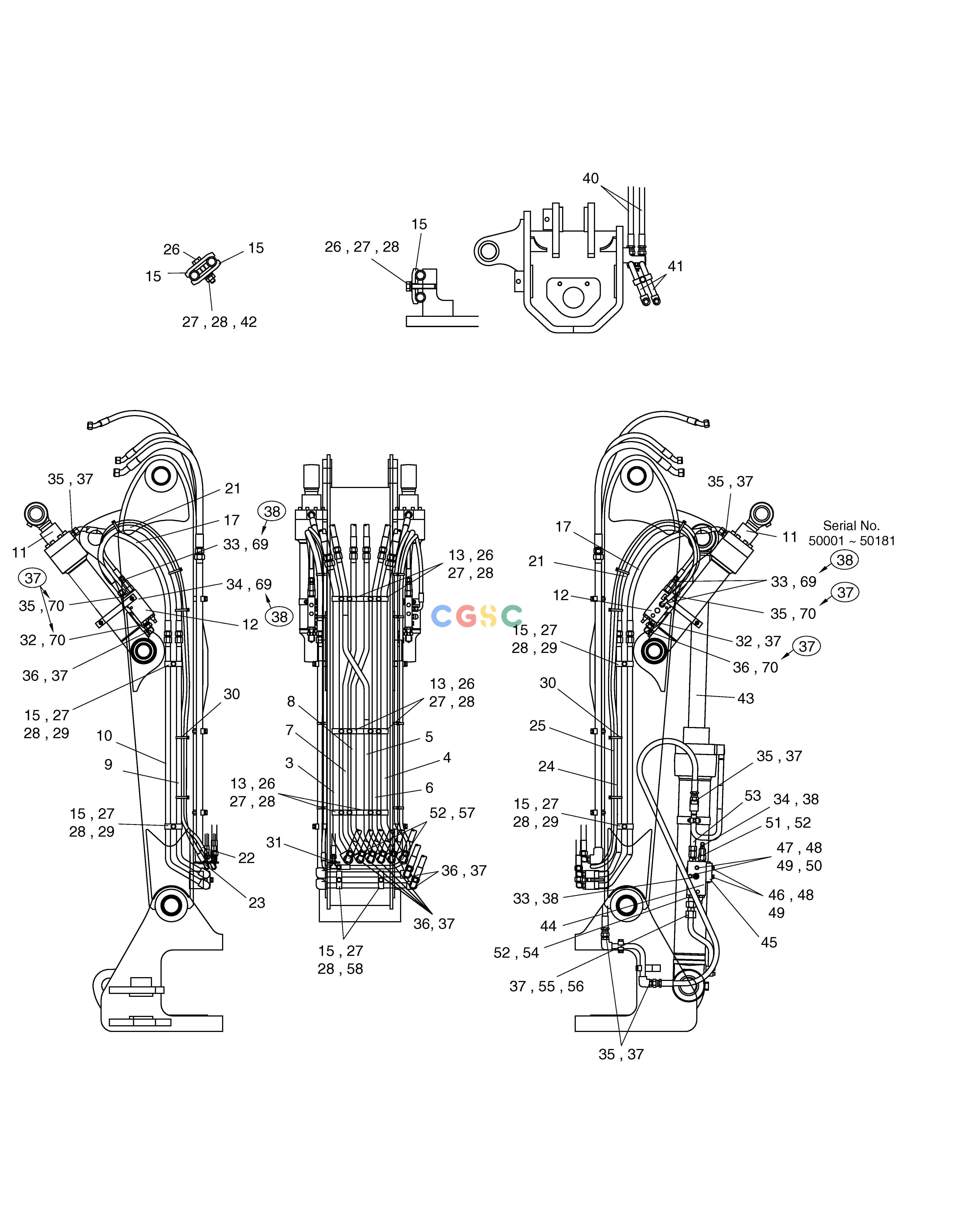 斗山零件查询FRONT PIPING(1)-ARTI.BOOM SOLAR 75-V Doosan parts catalog online