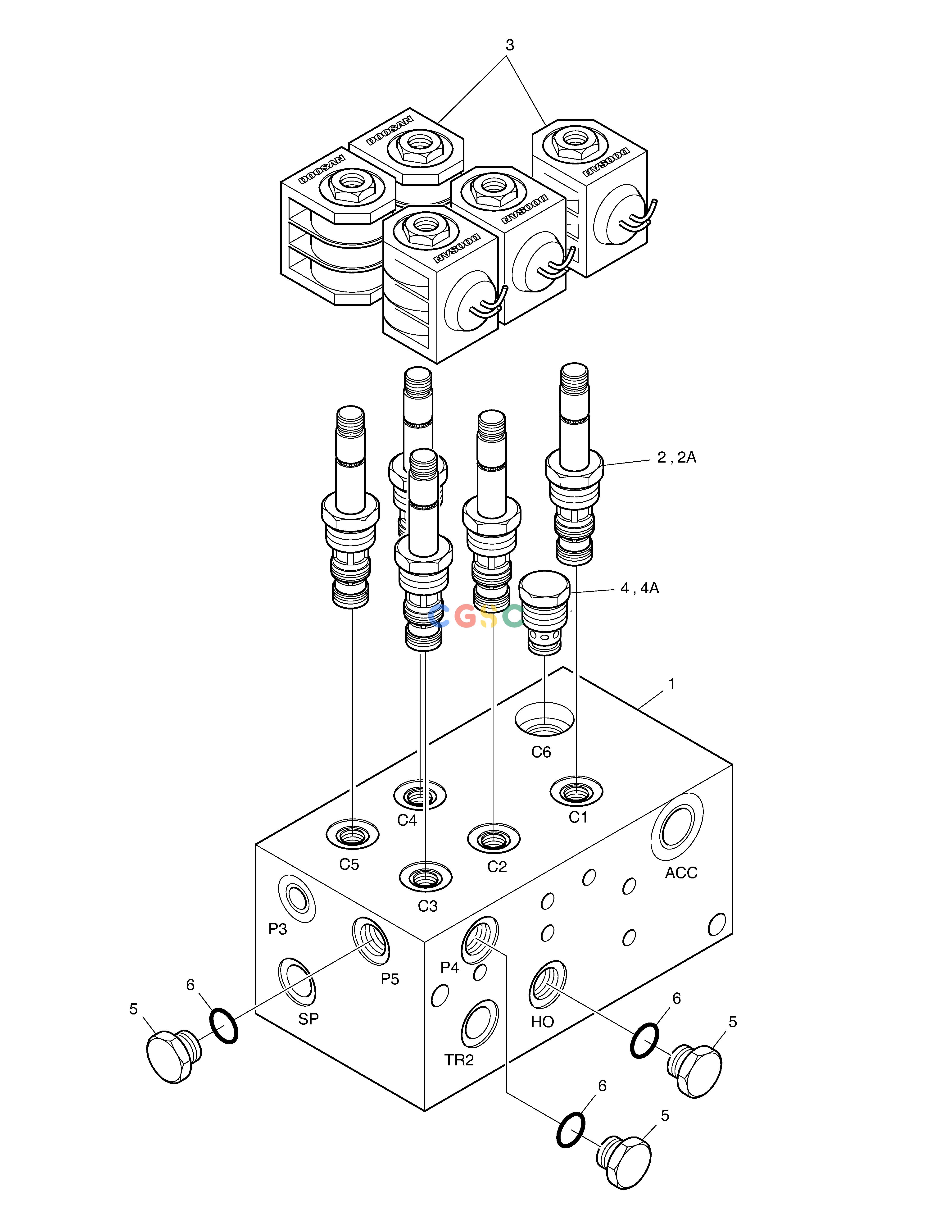 斗山零件查询SOLENOID VALVE DX160LC Doosan parts catalog online