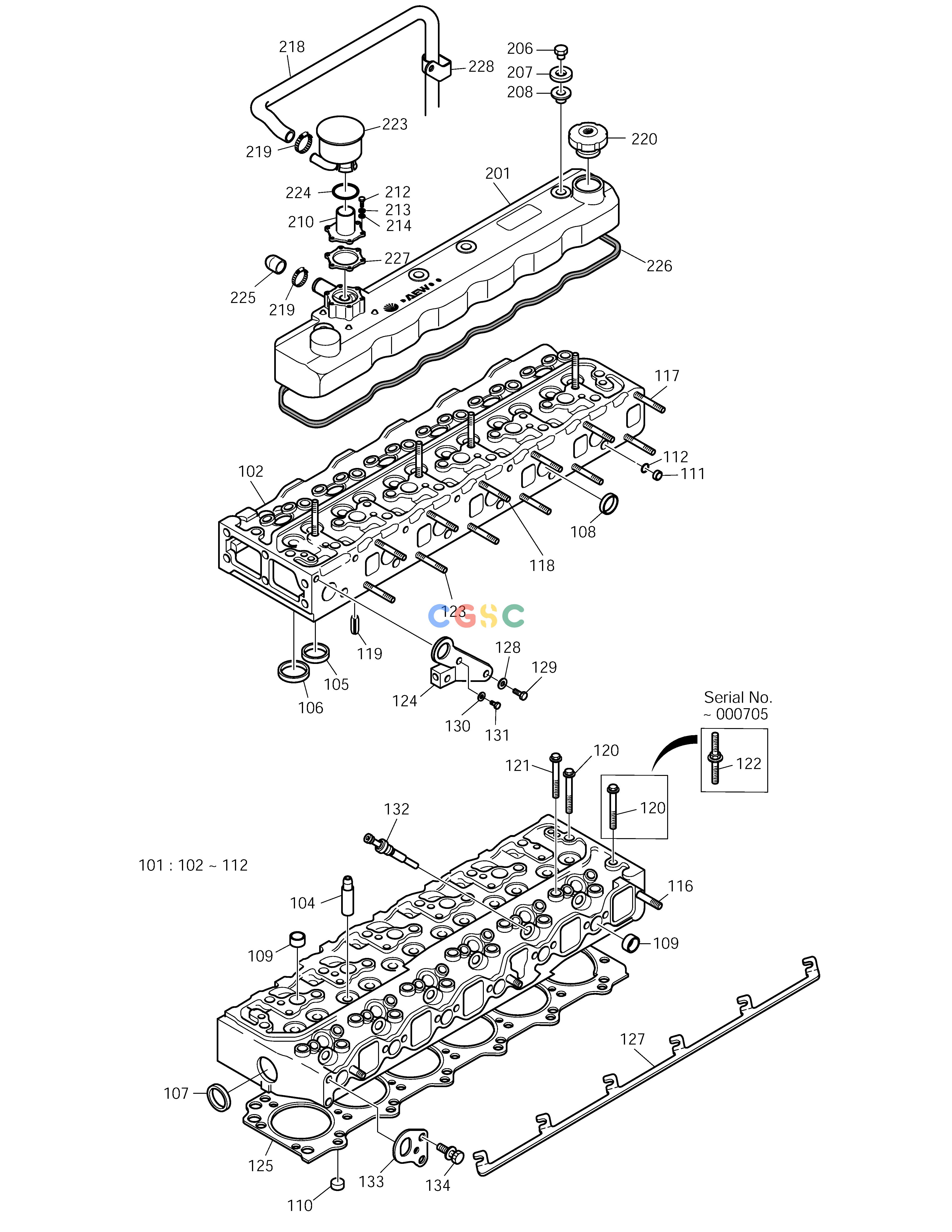 斗山零件查询CYLINDER HEAD SOLAR 150LC-V Doosan parts catalog online